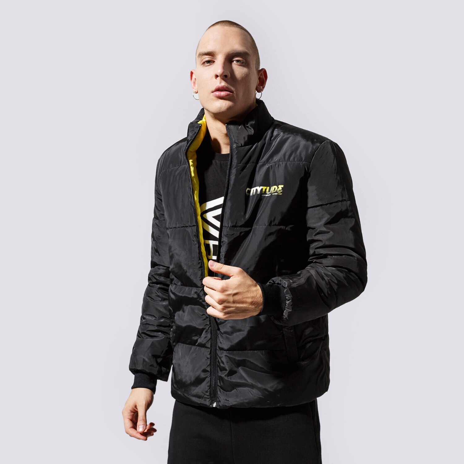 Herren Winterjacke CONFRONT JACKE WINTER REVERS YLW JKT CF39KUM33001 Schwarz