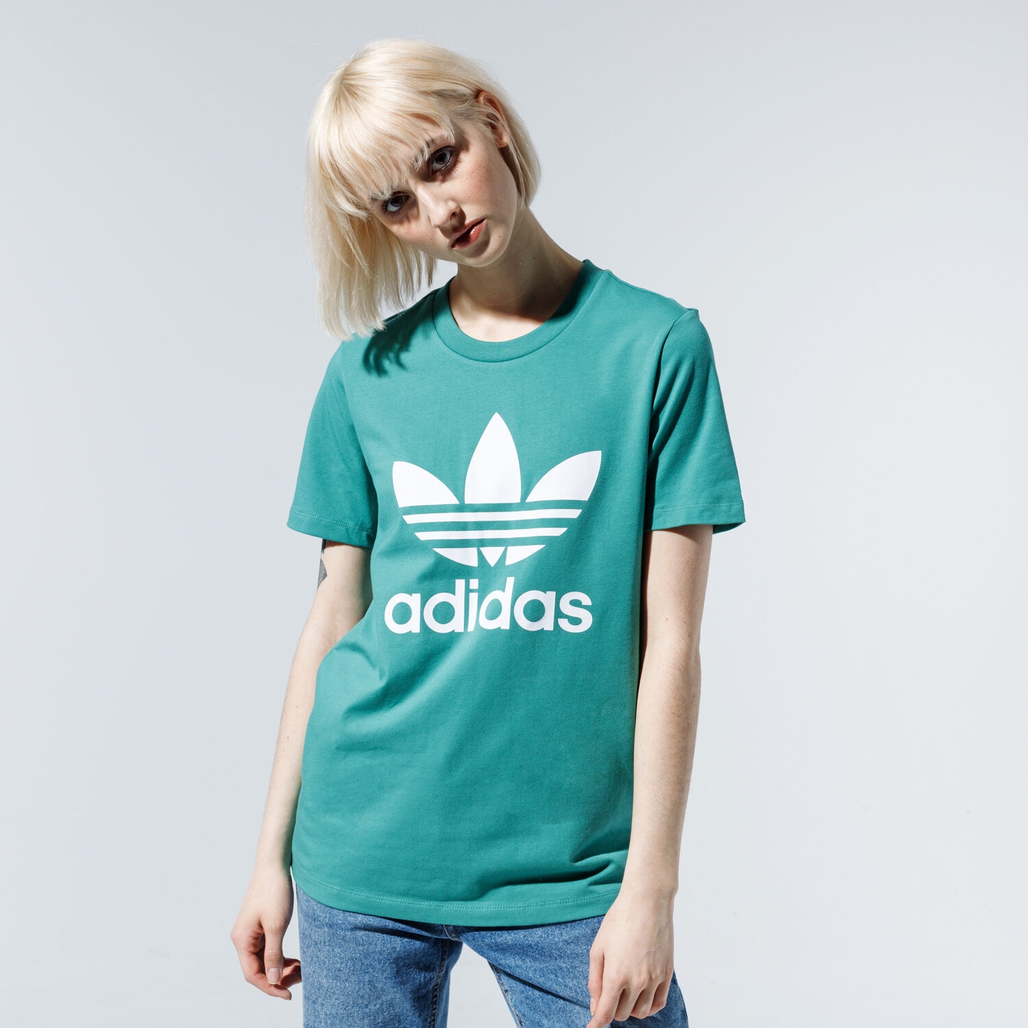 Damen T-Shirt ADIDAS T-SHIRT TREFOIL TEE FM3300 Grün