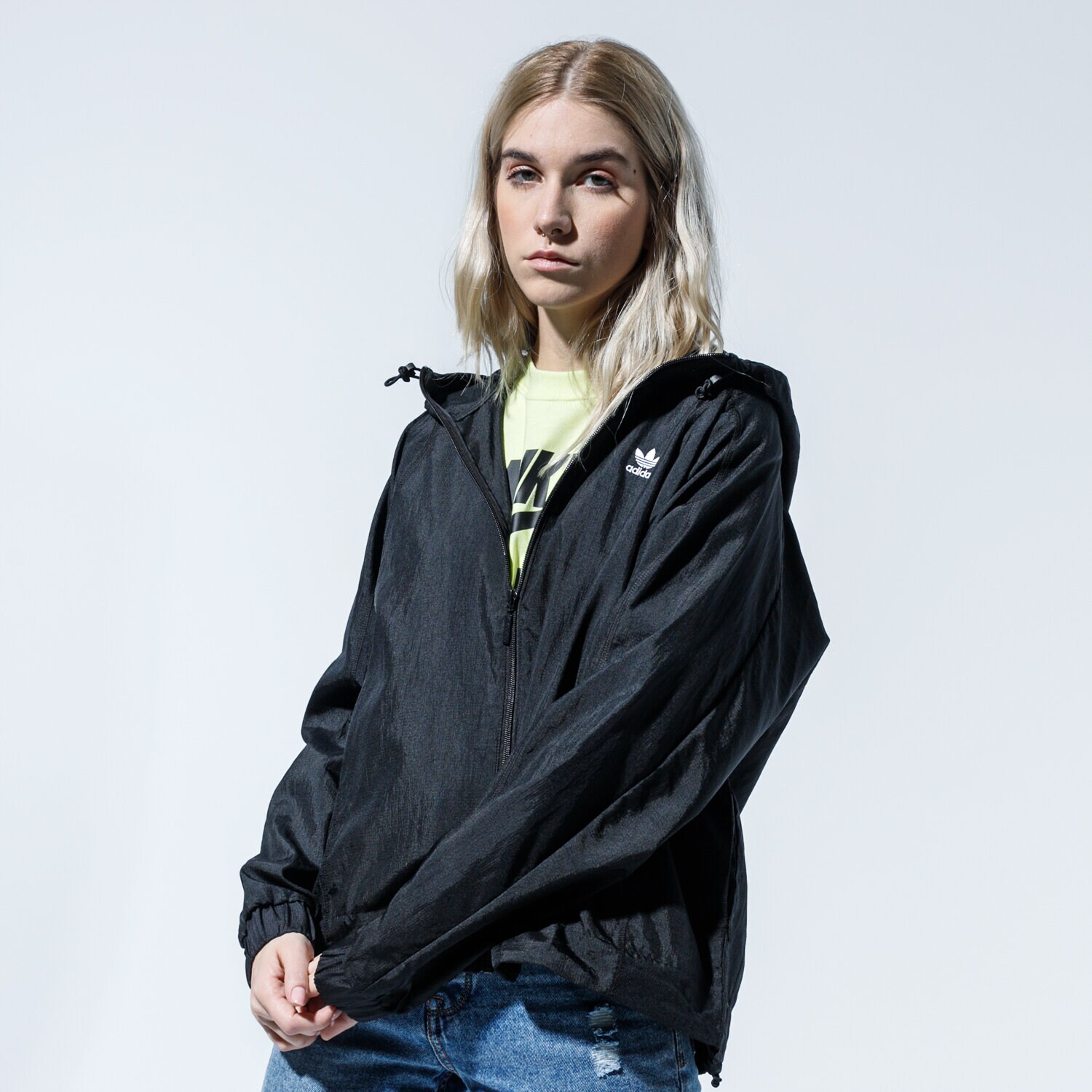Damen Übergangsjacke ADIDAS JACKE WINDBREAKER FL4126 Schwarz