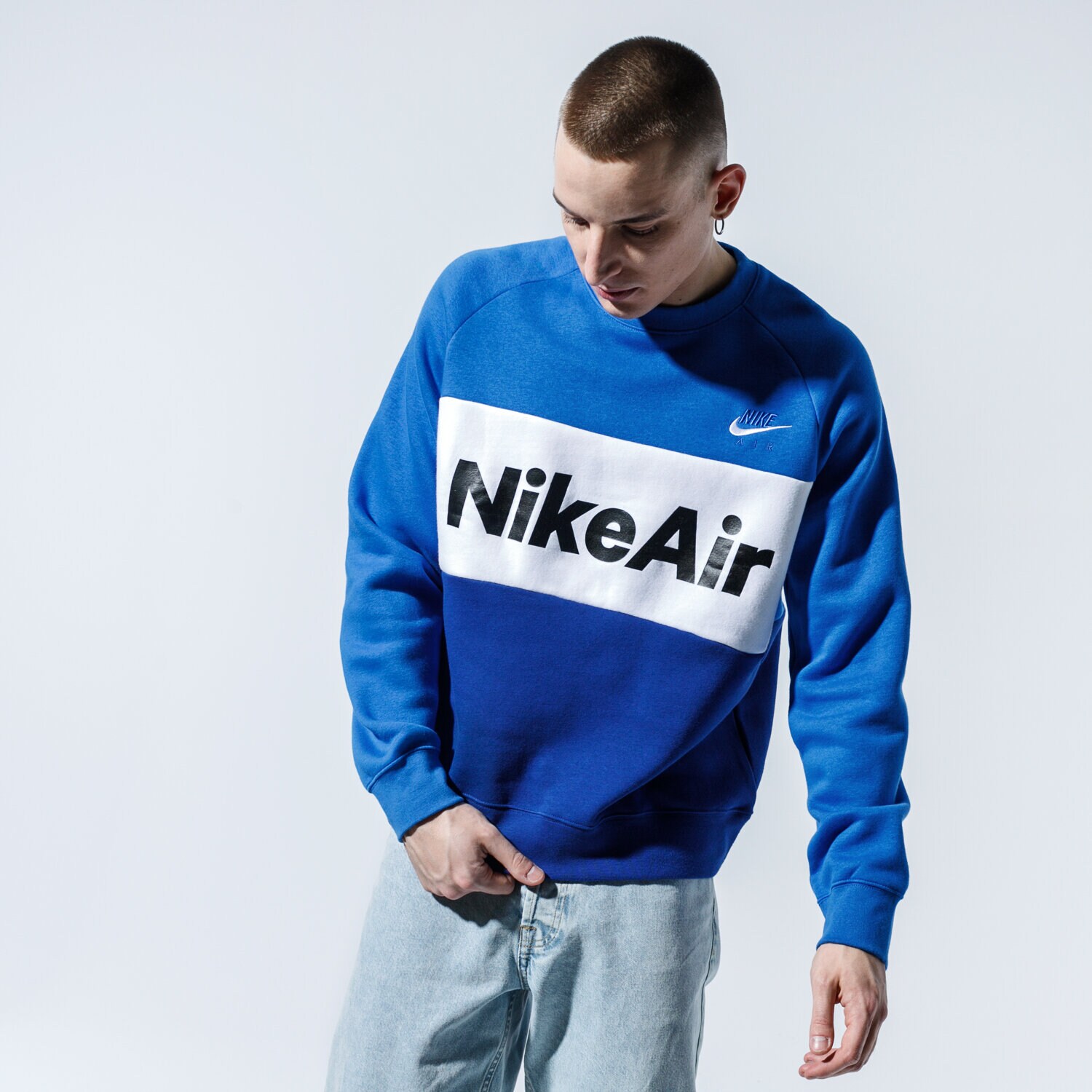 Herren NIKE SWEATSHIRT AIR CJ4827-480 Blau