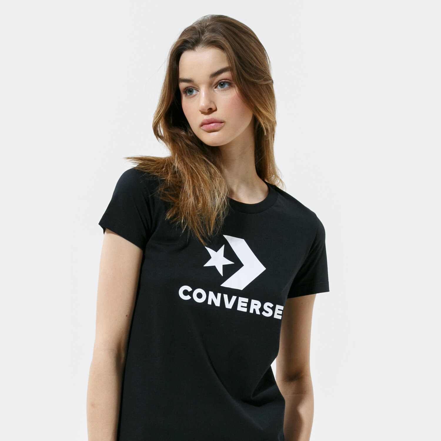 Damen T-Shirt CONVERSE T-SHIRT STAR CHEVRON TEE 10018569-A02 Schwarz