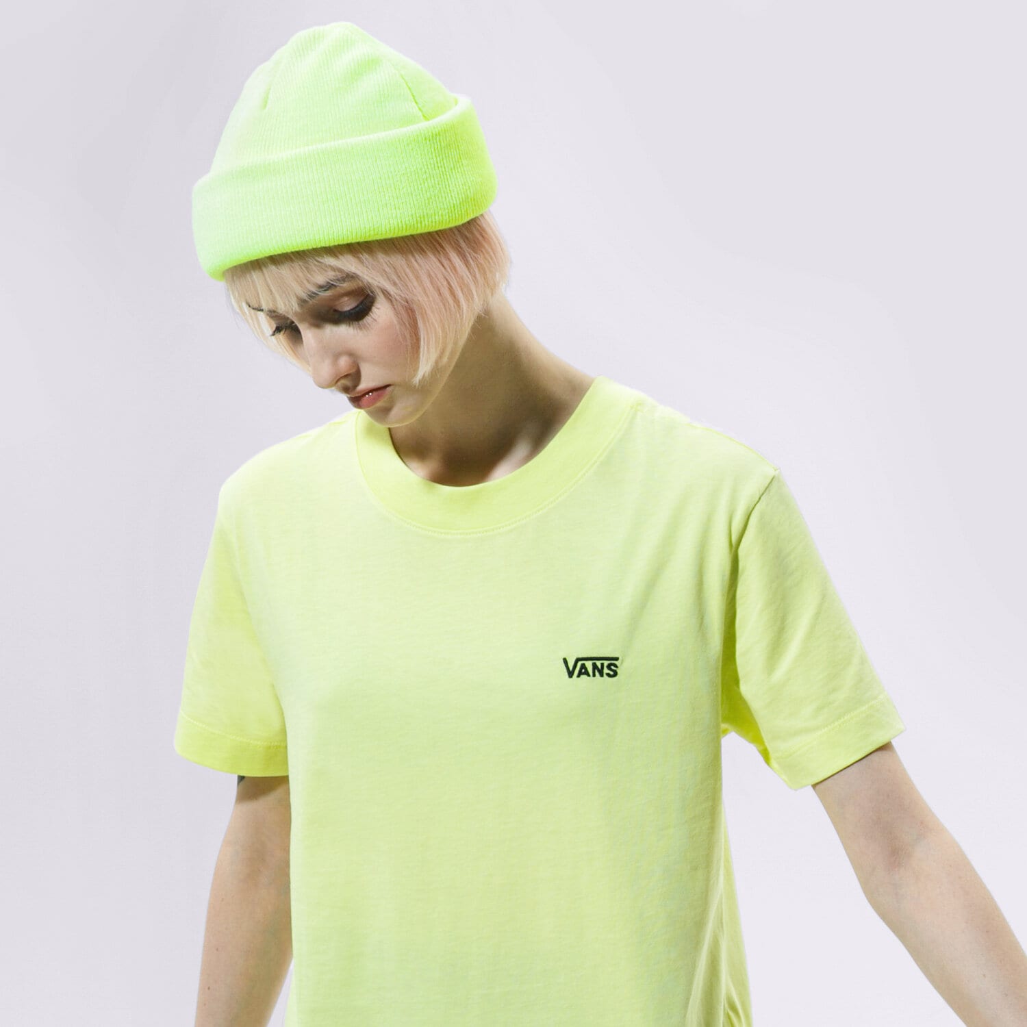 Damen T-Shirt VANS T-SHIRT WM JUNIOR V BOXY SUNNY LIME VN0A4MFLTCY1 Gelb