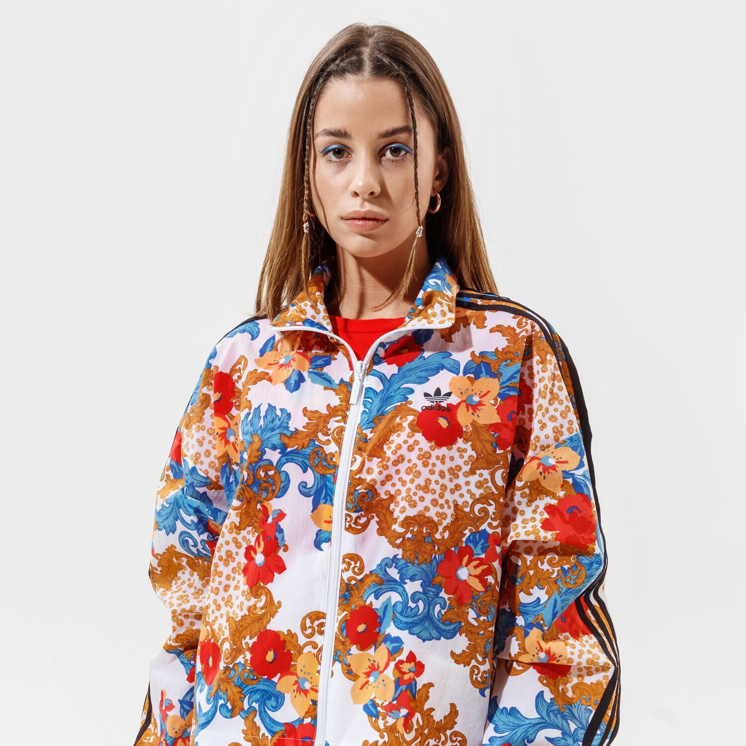 Damen ADIDAS SWEATSHIRT MIT REIßVERSCHLUSS TRACK TOP  GN3357 Multicolor