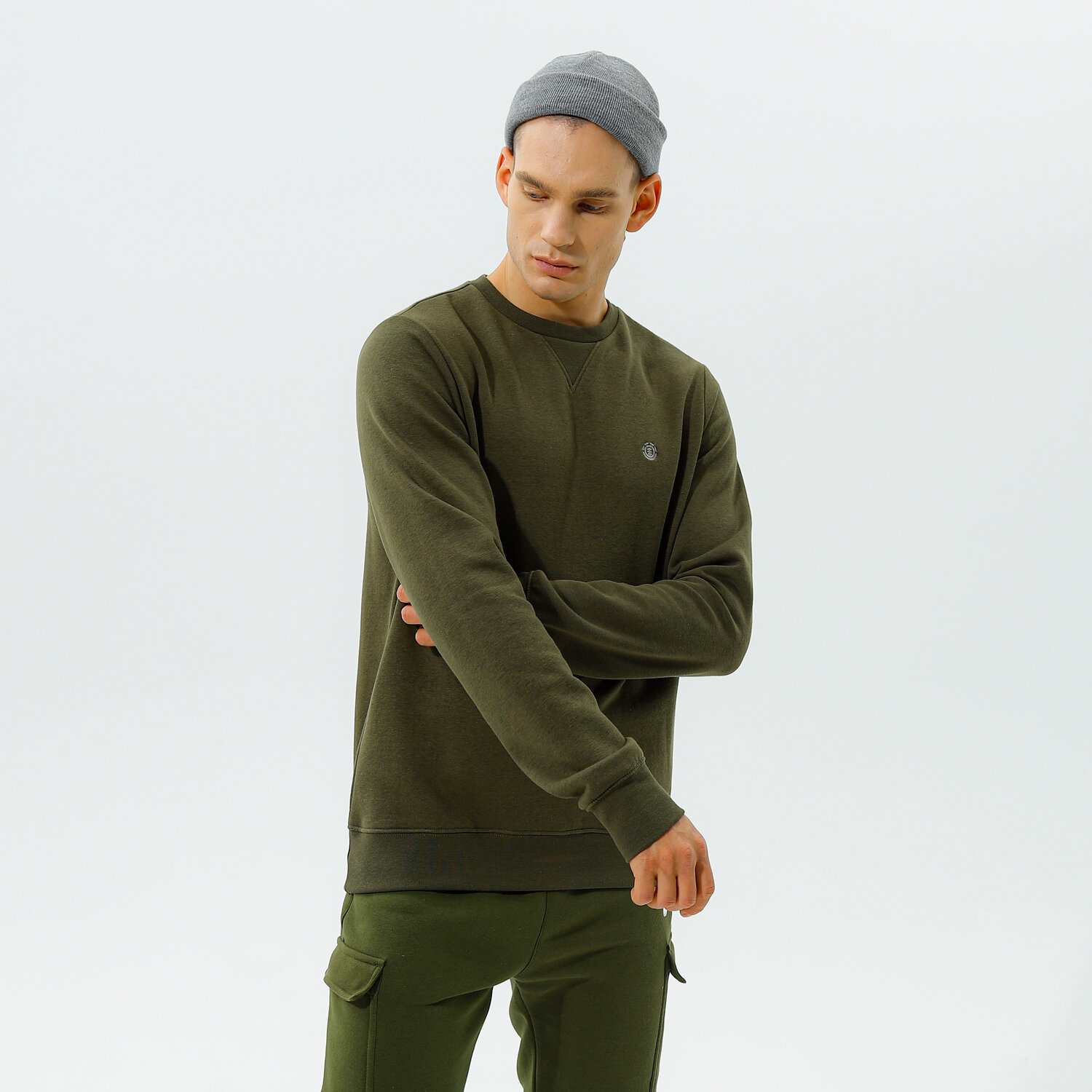Herren ELEMENT SWEATSHIRT CORNELL CLASSIC CR W1CRB5531 Khaki