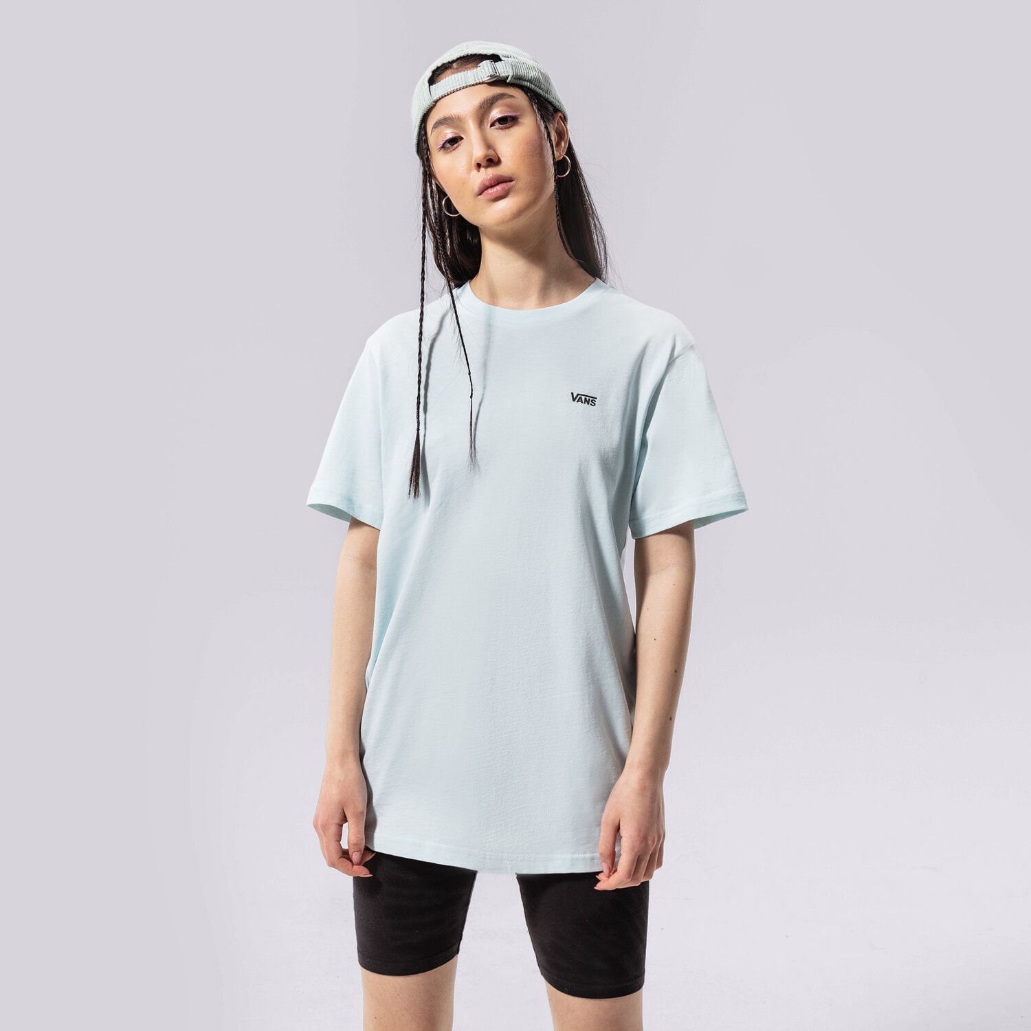 Damen T-Shirt VANS T-SHIRT LEFT CHEST LOGO TEE EM VN0A7RSRYRQ1 Blau