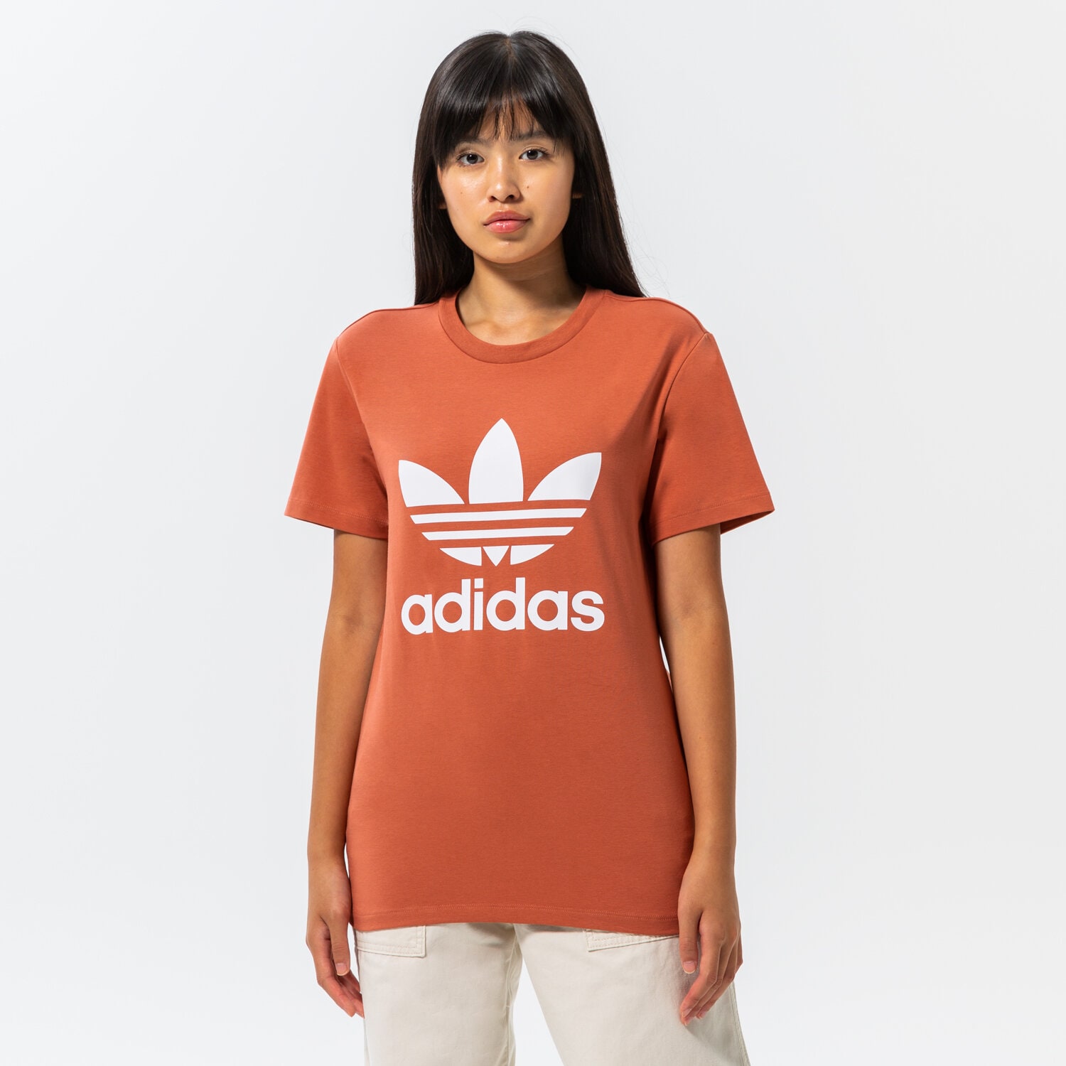 Damen T-Shirt ADIDAS T-SHIRT TREFOIL TEE HK9637 Braun
