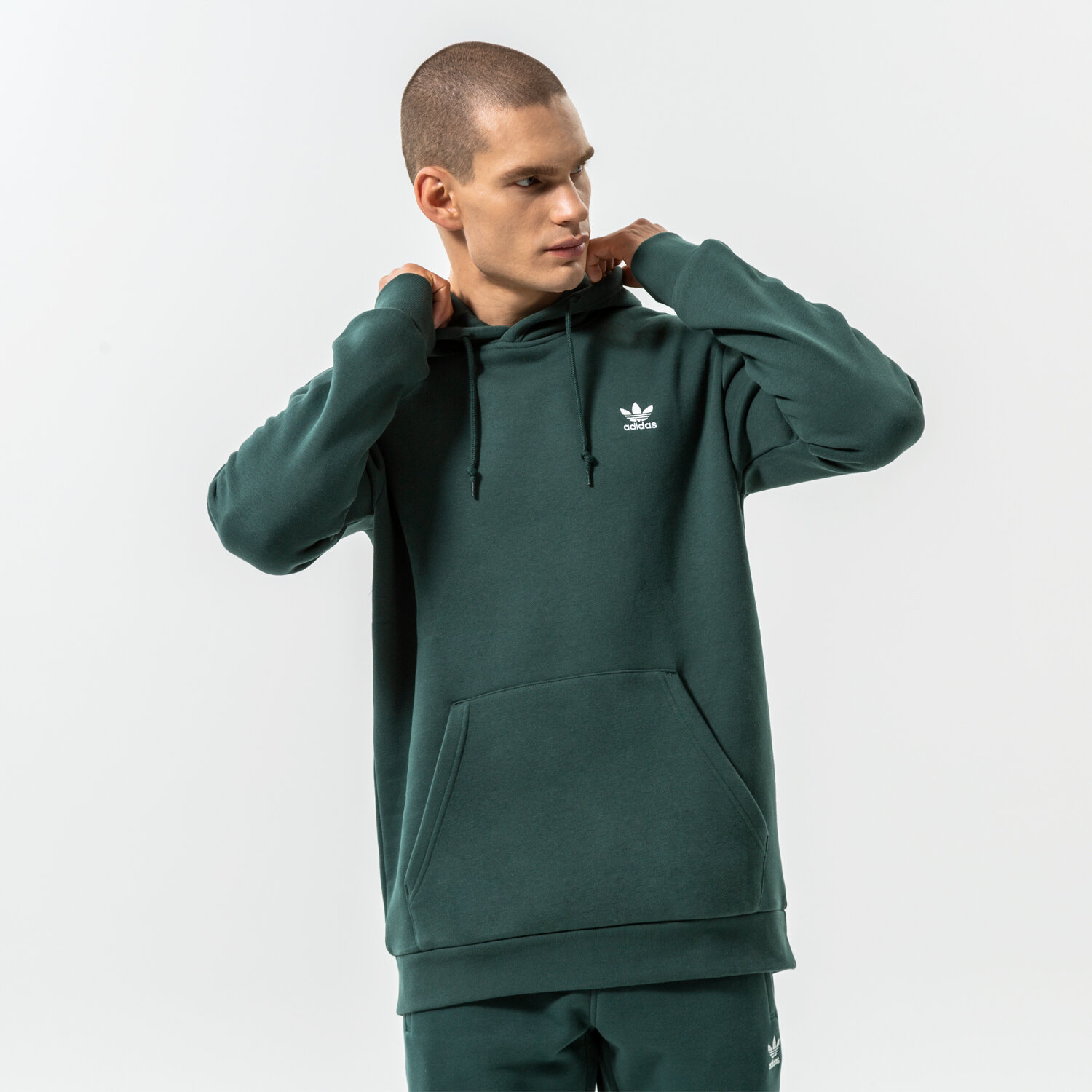 Herren ADIDAS HOODIE ESSENTIAL HOODY HK0099 Grün