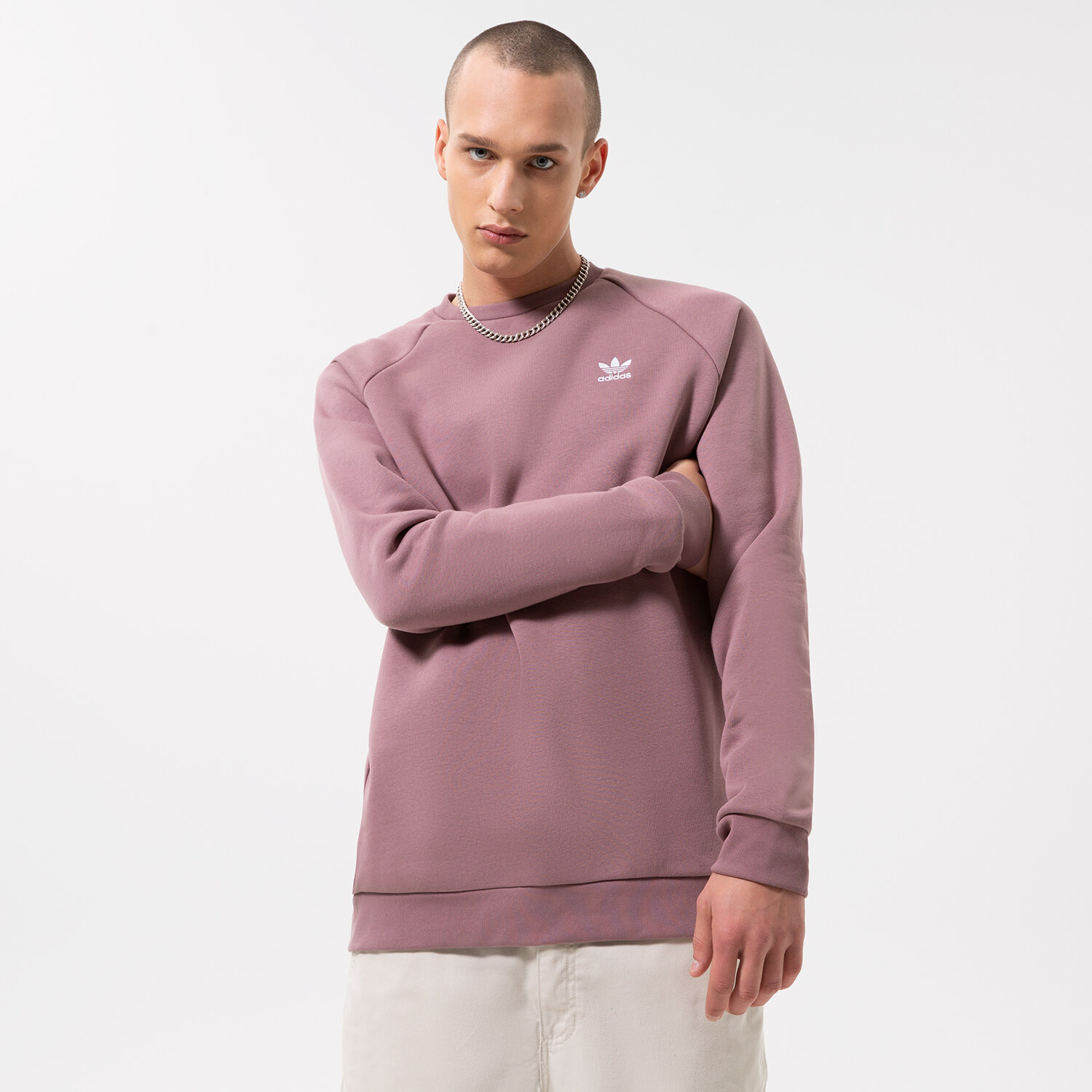 Herren ADIDAS SWEATSHIRT ESSENTIAL CREW HJ7991 Braun