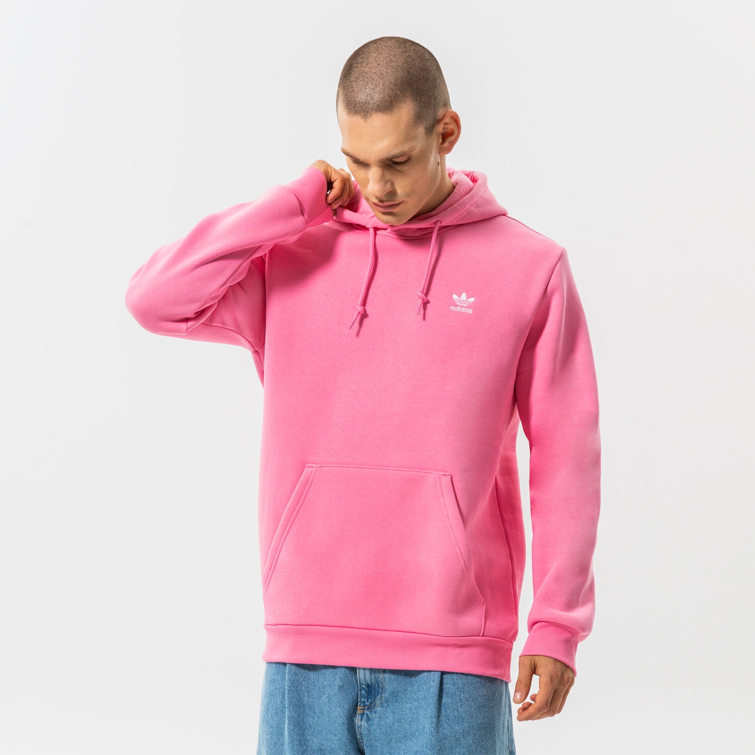 Herren ADIDAS HOODIE ESSENTIAL HOODY HK0097 Rosa