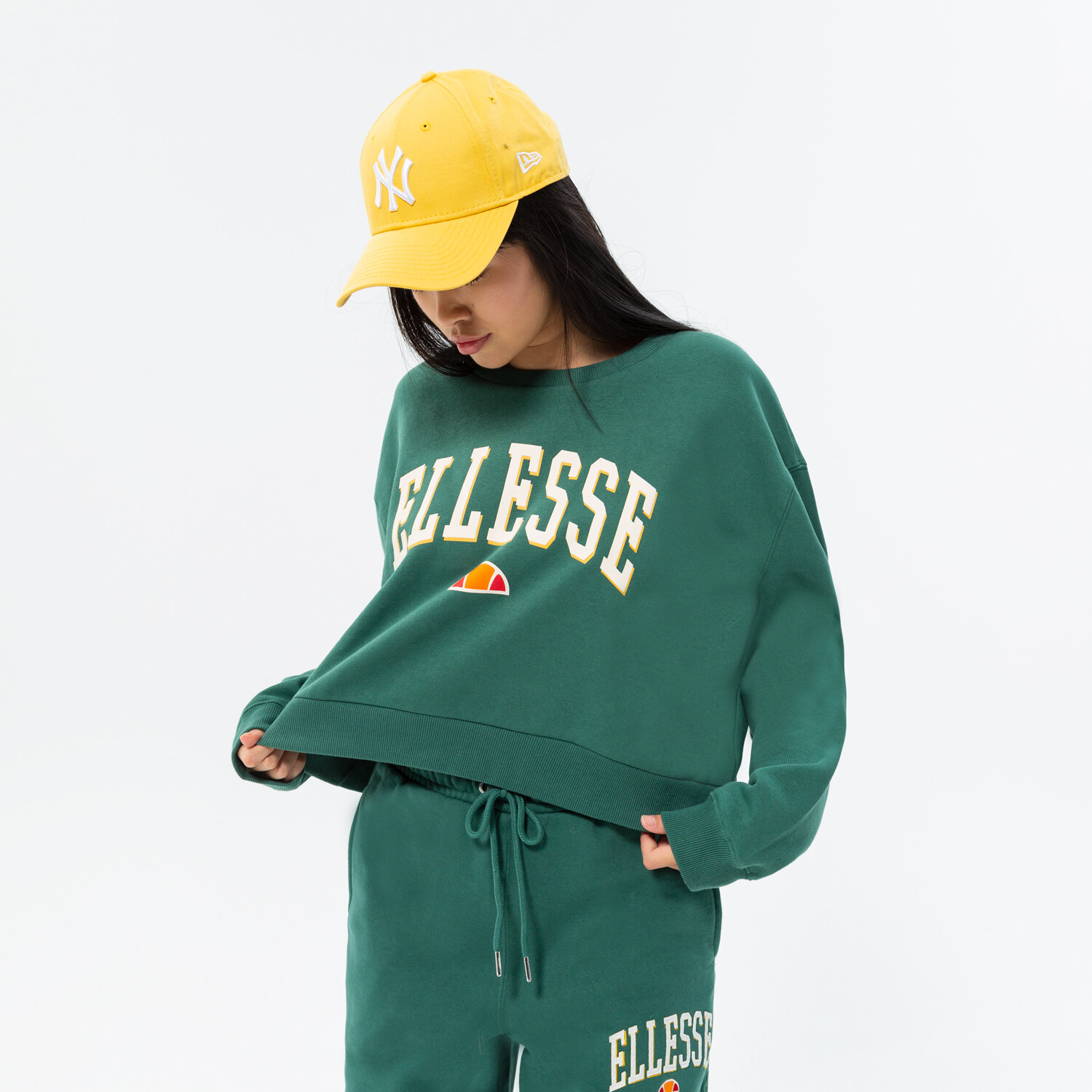 Damen ELLESSE SWEATSHIRT NESTER CROP SWEATSHIRT DGREEN SGP16700502 Grün