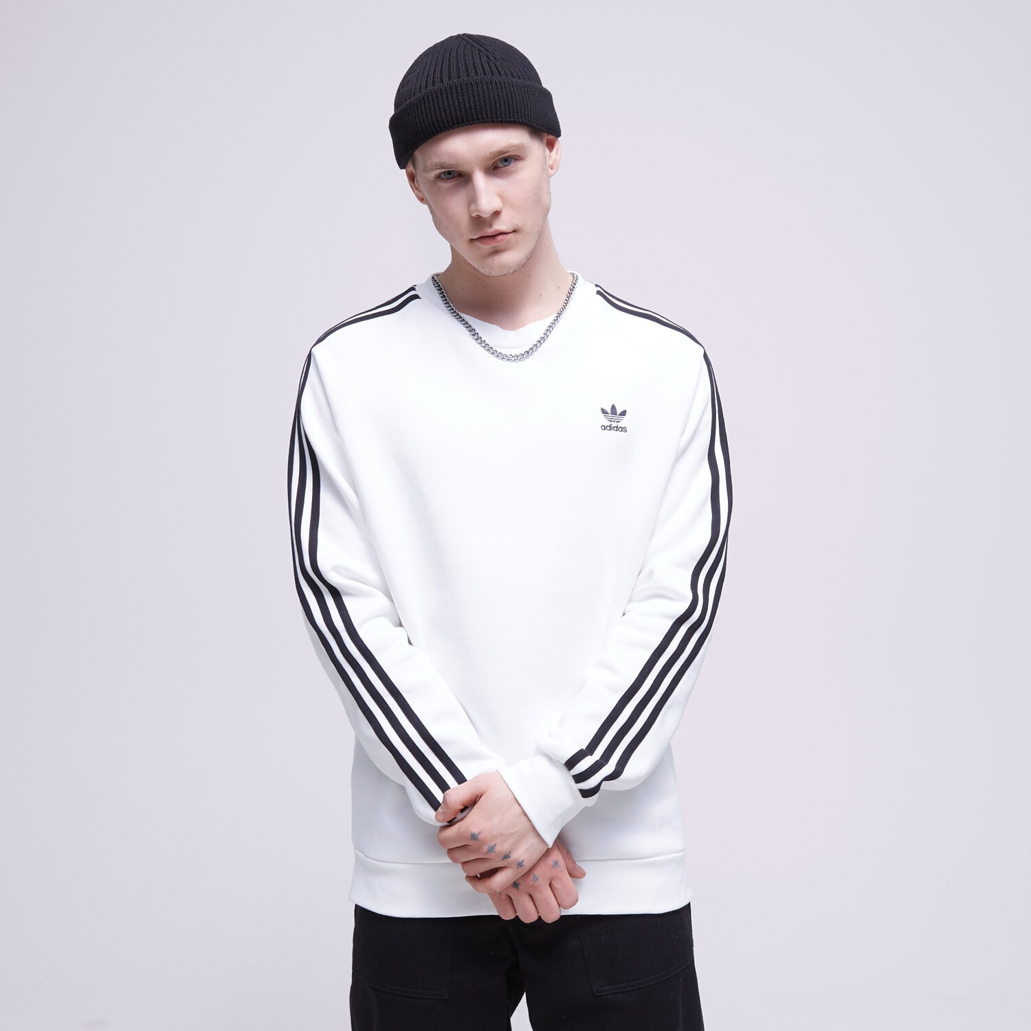 Herren ADIDAS SWEATSHIRT 3-STRIPES CREW IA4862 Weiß