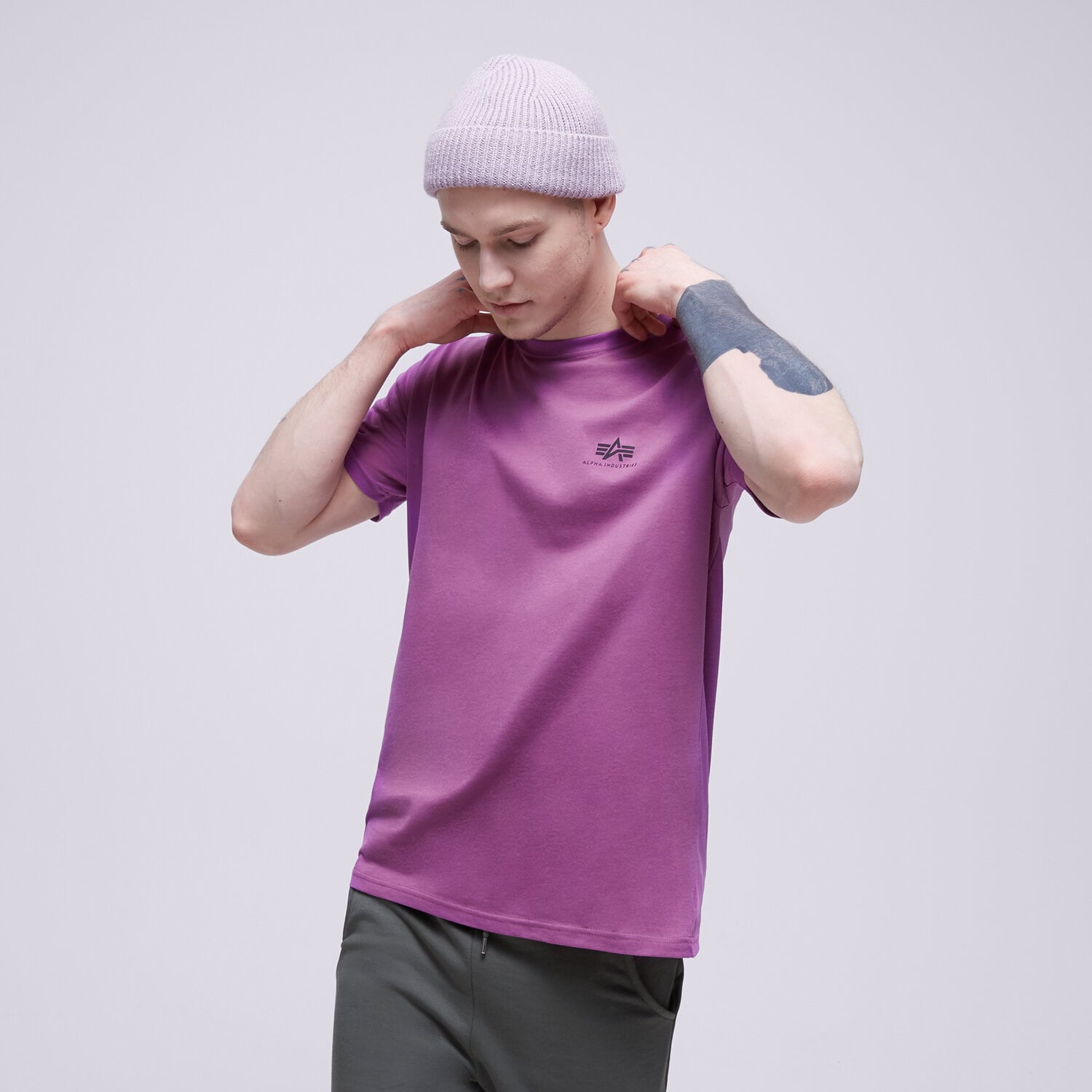 Herren T-Shirt ALPHA INDUSTRIES T-SHIRT BASIC T SMALL LOGO 188505677 Violet