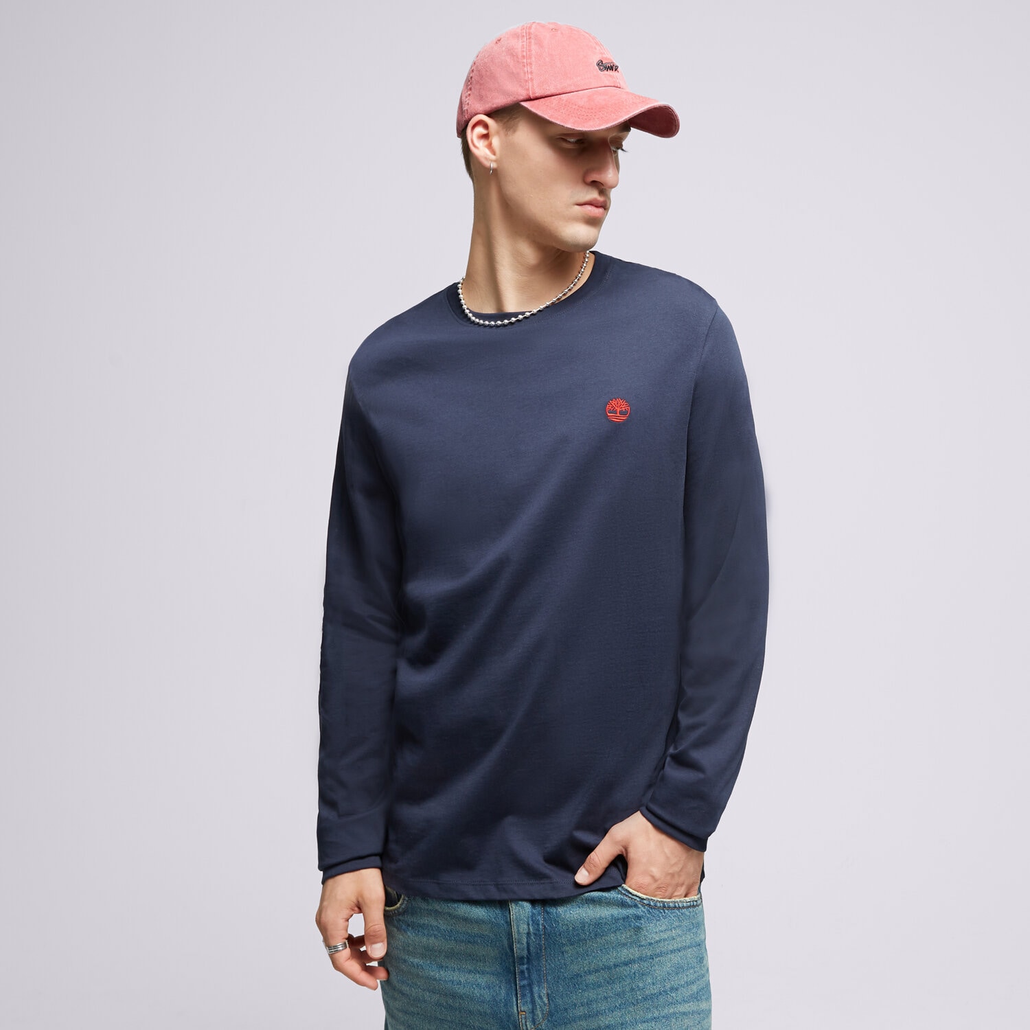 Herren T-Shirt TIMBERLAND T-SHIRT LS DUNSTAN RIVER JERSEY CREW TEE SLIM TB0A2BQ34331 Dunkelblau