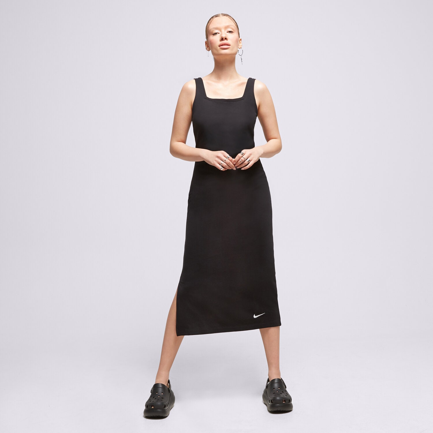 Damen Kleid NIKE KLEID W NSW JRSY CAMI TRAININGSANZUGS MIDI DV7954-010 Schwarz