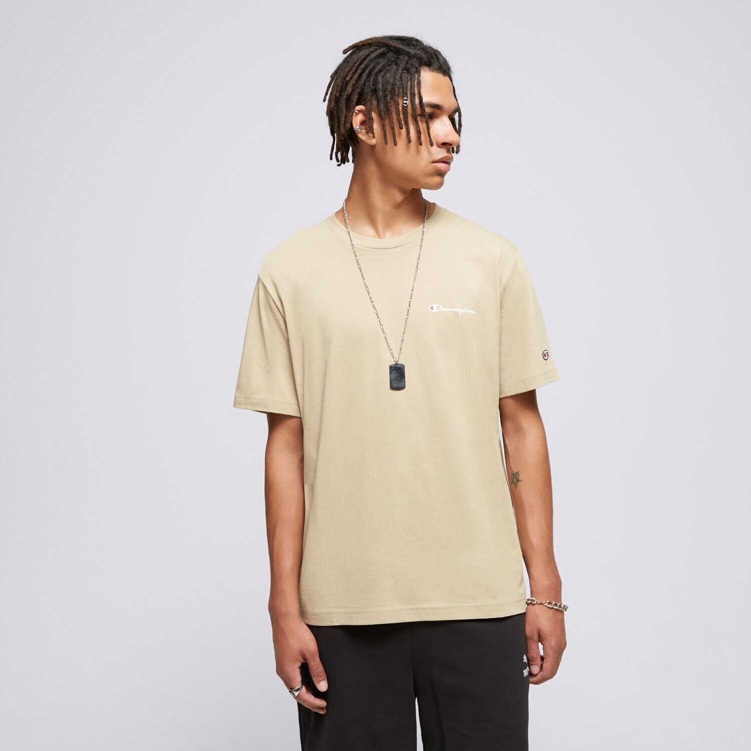 Herren T-Shirt CHAMPION T-SHIRT CREWNECK 219838YS073 Beige