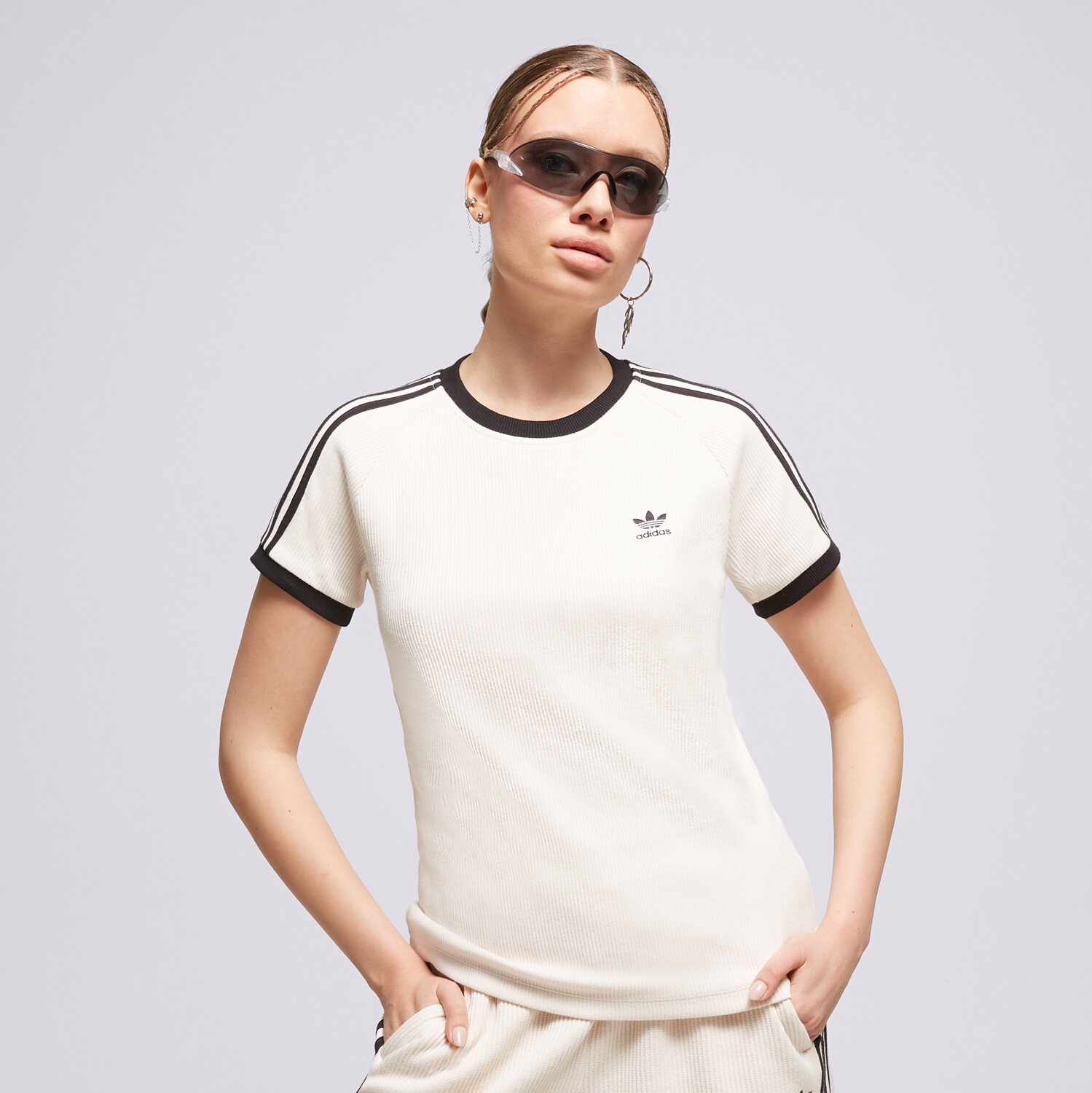 Damen T-Shirt ADIDAS T-SHIRT 3 S SLIM TEE IC5463 Weiß