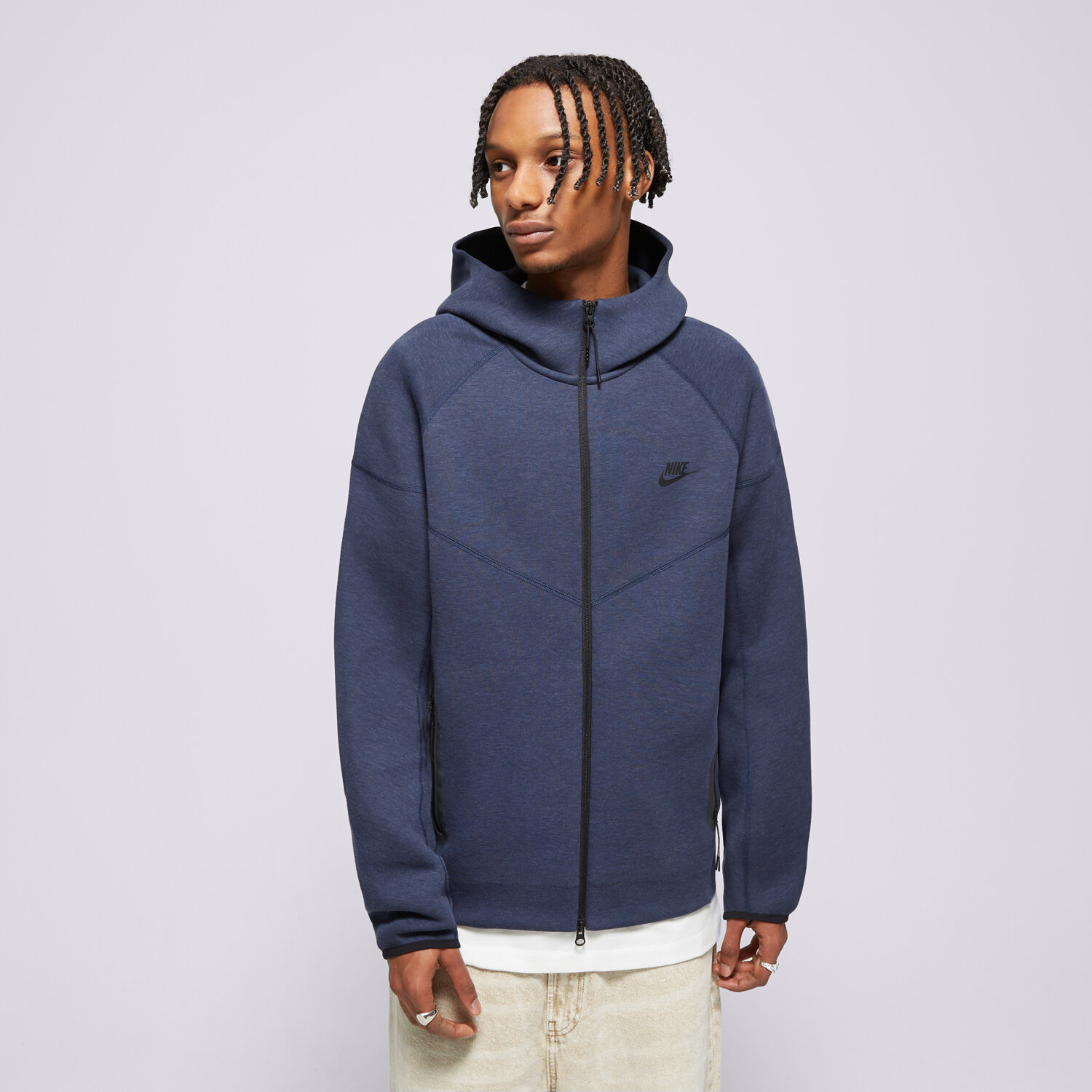 Herren NIKE HOODIE M NK TCH FLC FZ WR HOODIE FB7921-473 Dunkelblau