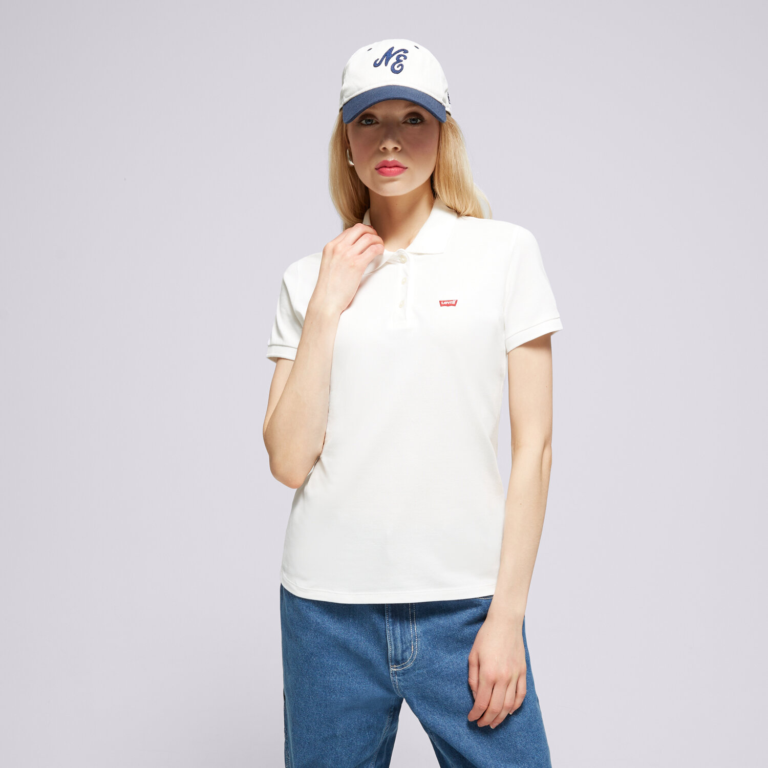 Damen T-Shirt LEVI'S POLO SLIM POLO NEUTRALS 52599-0000 Weiß