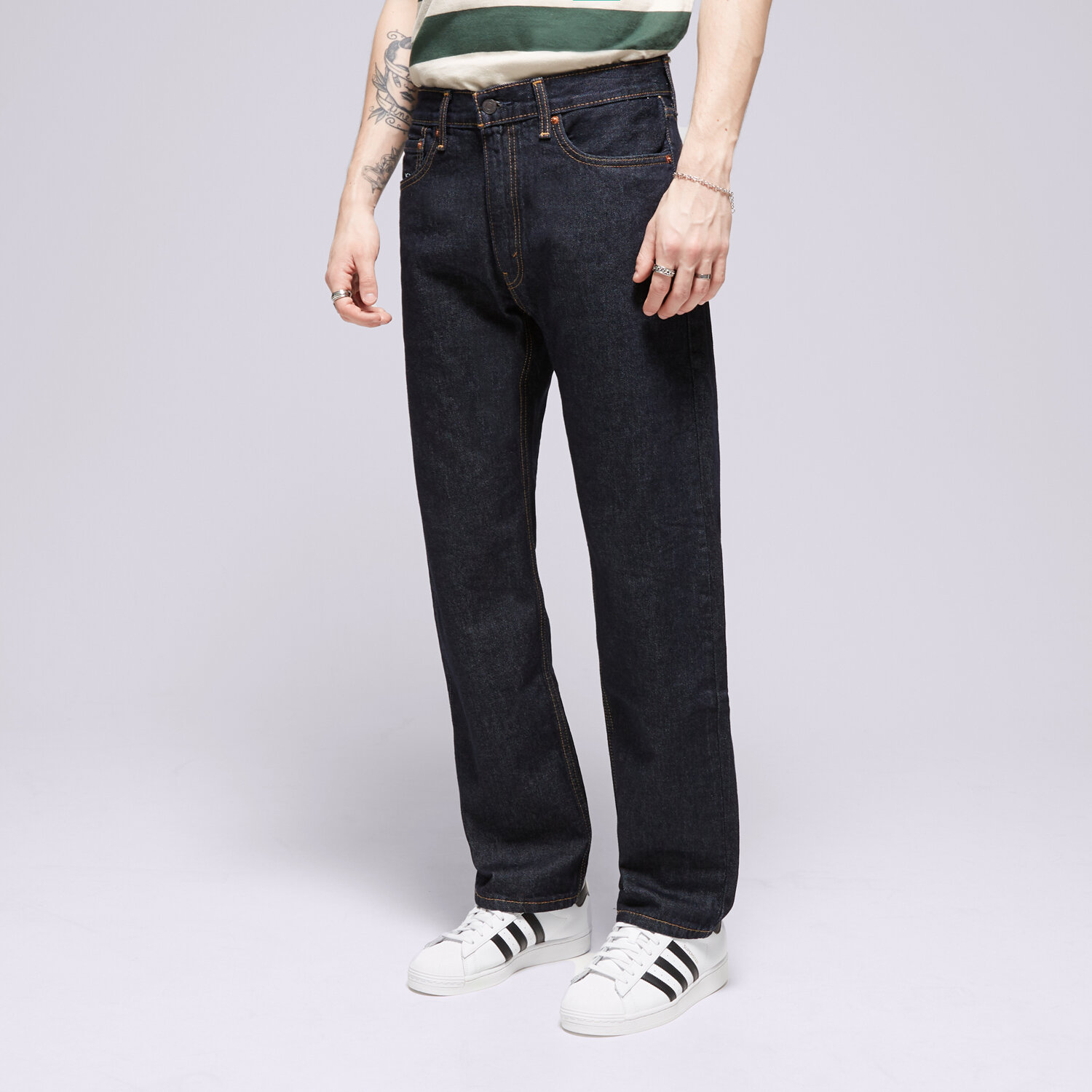 Herren Hosen LEVI'S HOSE 555 96 RELAXED STRAIGHT DARK INDIGO A7223-0004 Schwarz