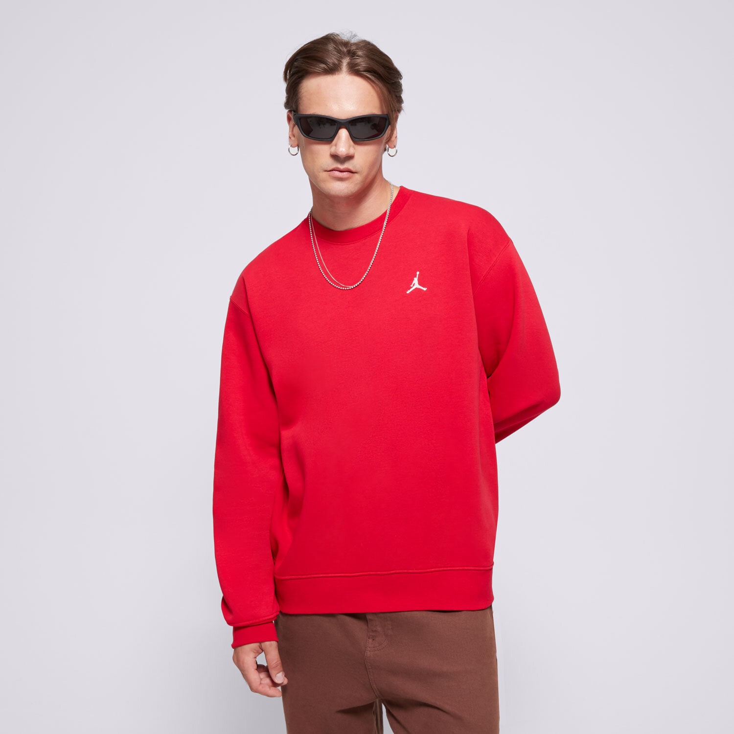 Herren SWEATSHIRT M JORDAN BRKLN FLC CREW  FV7293-687 Rot