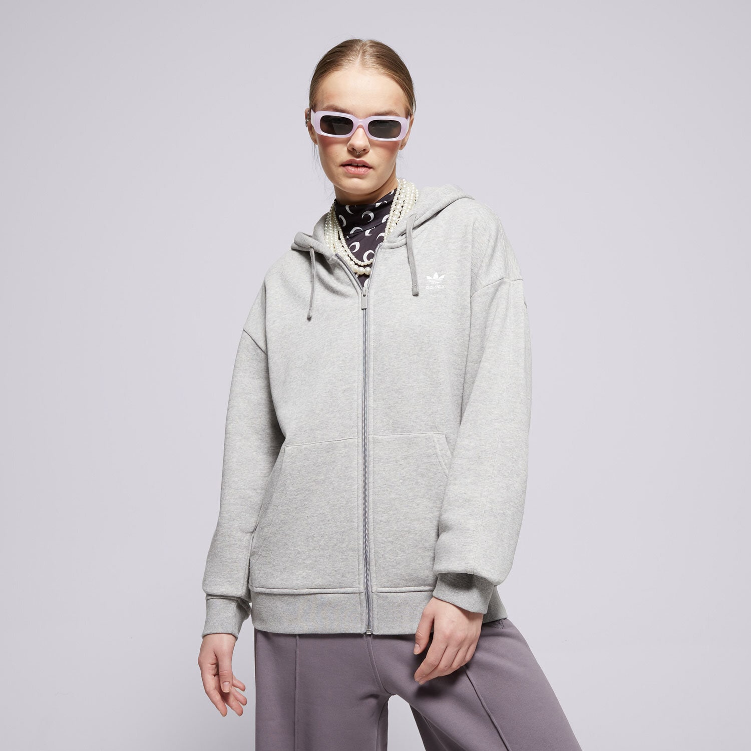 Damen ADIDAS HOODIE ESS FZ HOODIE IY9622 Grau