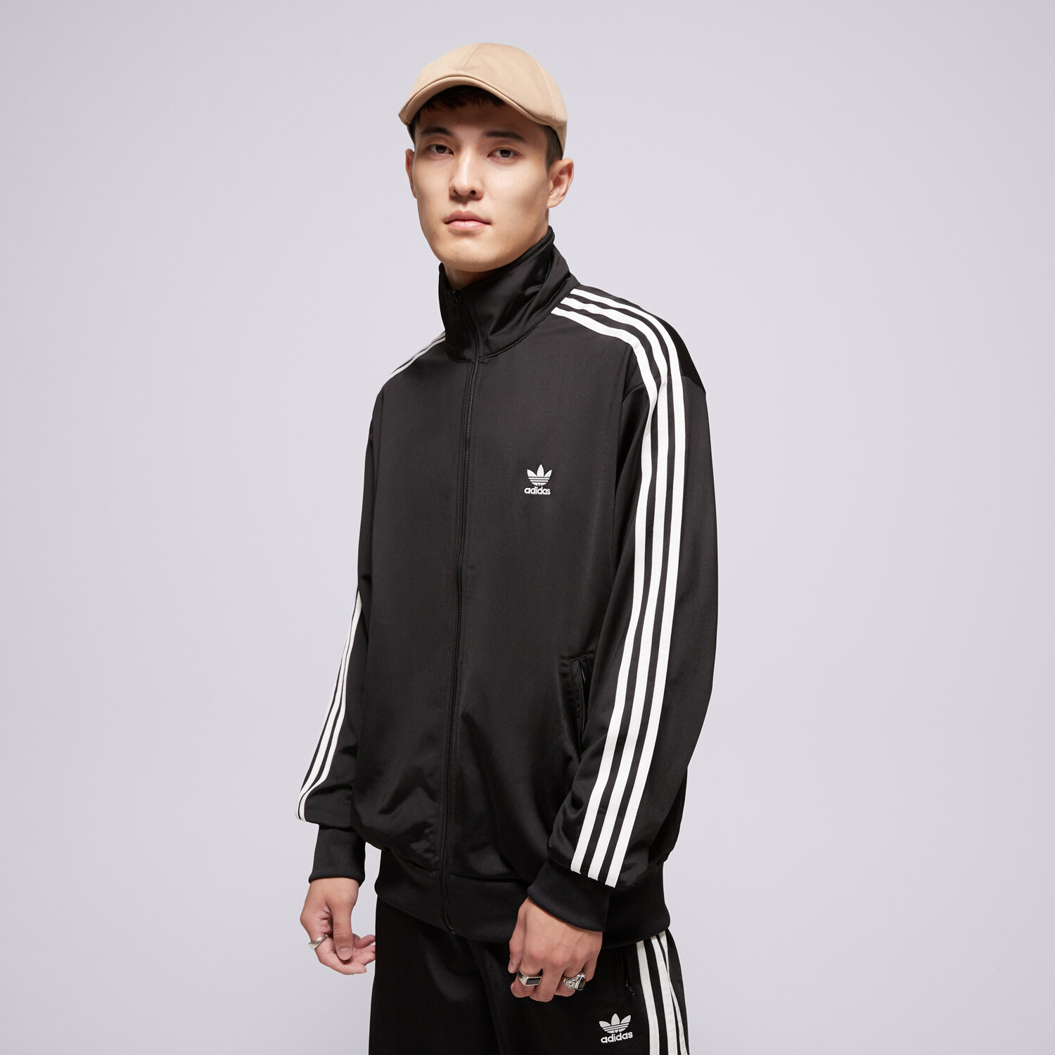 Herren ADIDAS SWEATSHIRT MIT REIßVERSCHLUSS   FIREBIRD TT BLK IJ7058 Schwarz