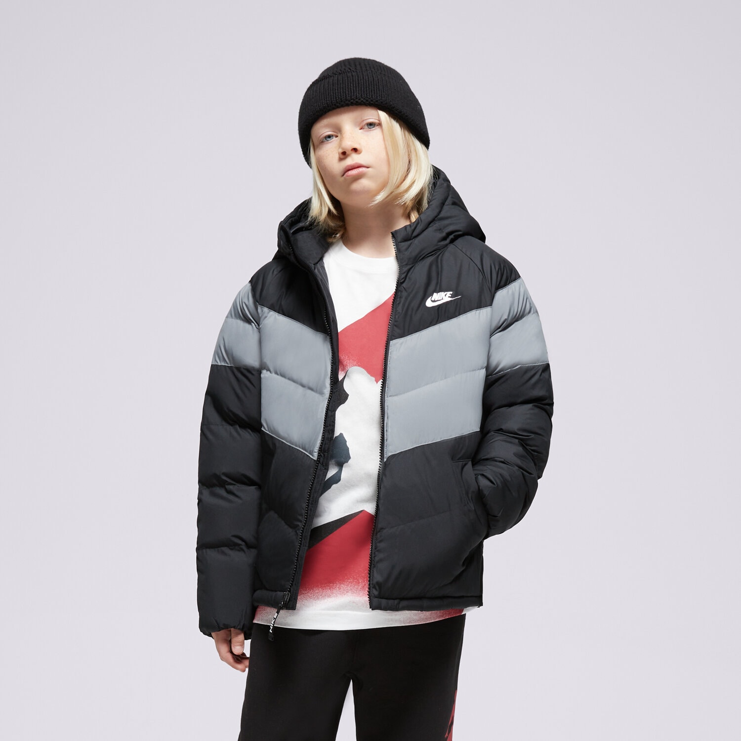 Kinder Übergangsjacke NIKE JACKE WINTER K NSW SYN FL HD JCKT BOY FN7730-013 Schwarz