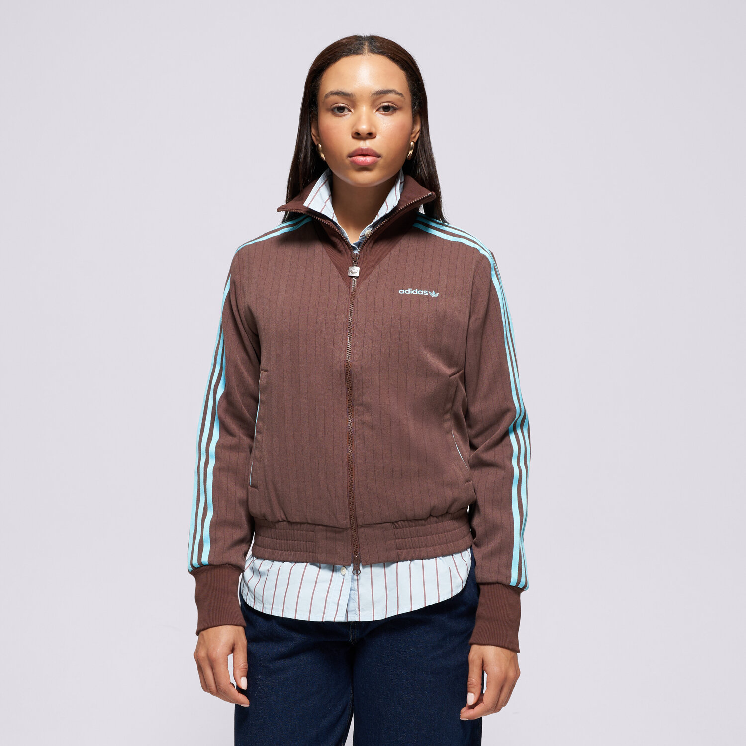 Damen ADIDAS SWEATSHIRT MIT REIßVERSCHLUSS TAILORED TT JX5311 Braun