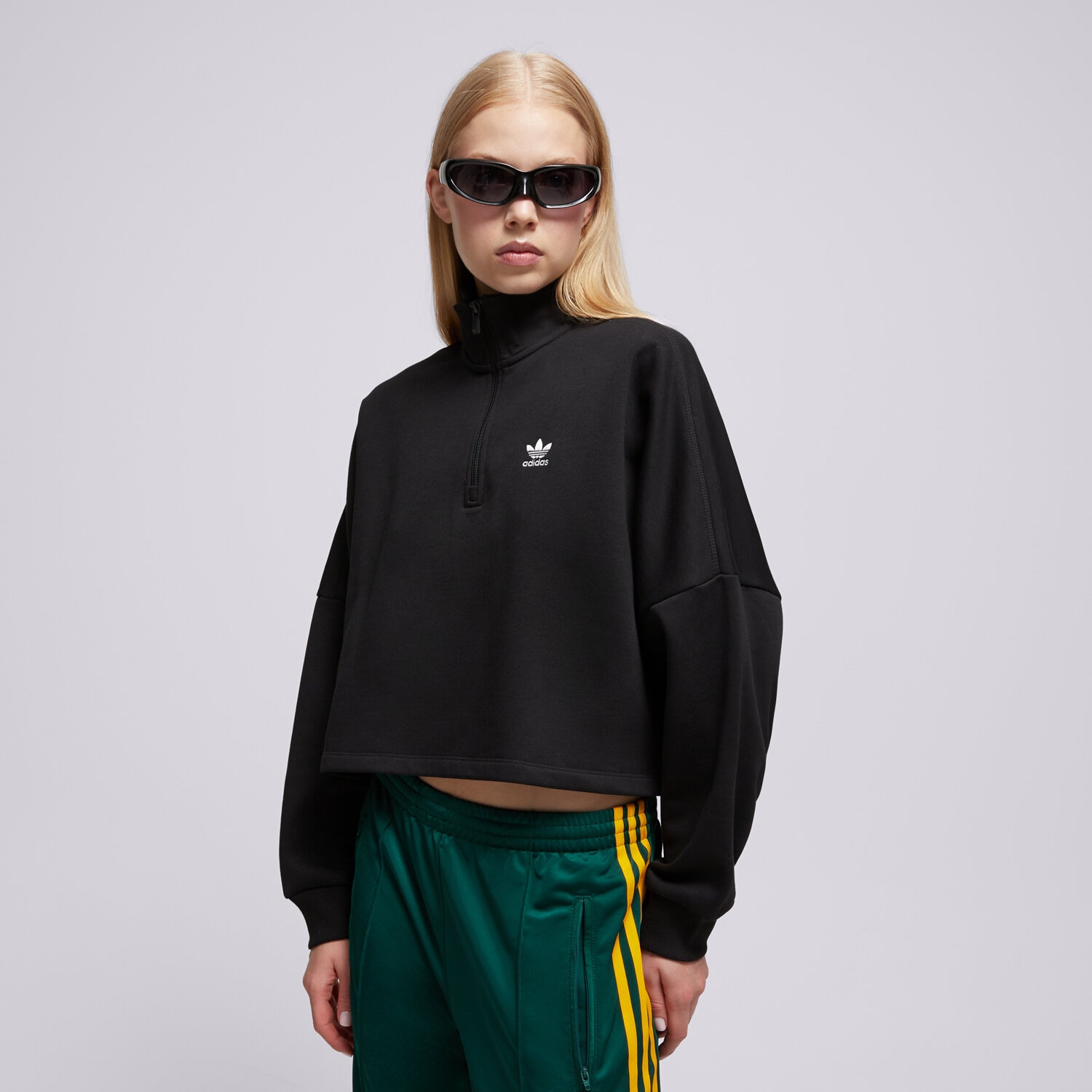 Damen ADIDAS SWEATSHIRT MIT REIßVERSCHLUSS   ESS HALF ZIP FL IW0951 Schwarz