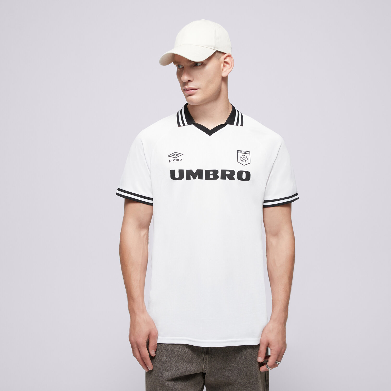 Herren T-Shirt UMBRO T-SHIRT FOOTBALL JERSEY UL125TSM85002 Weiß