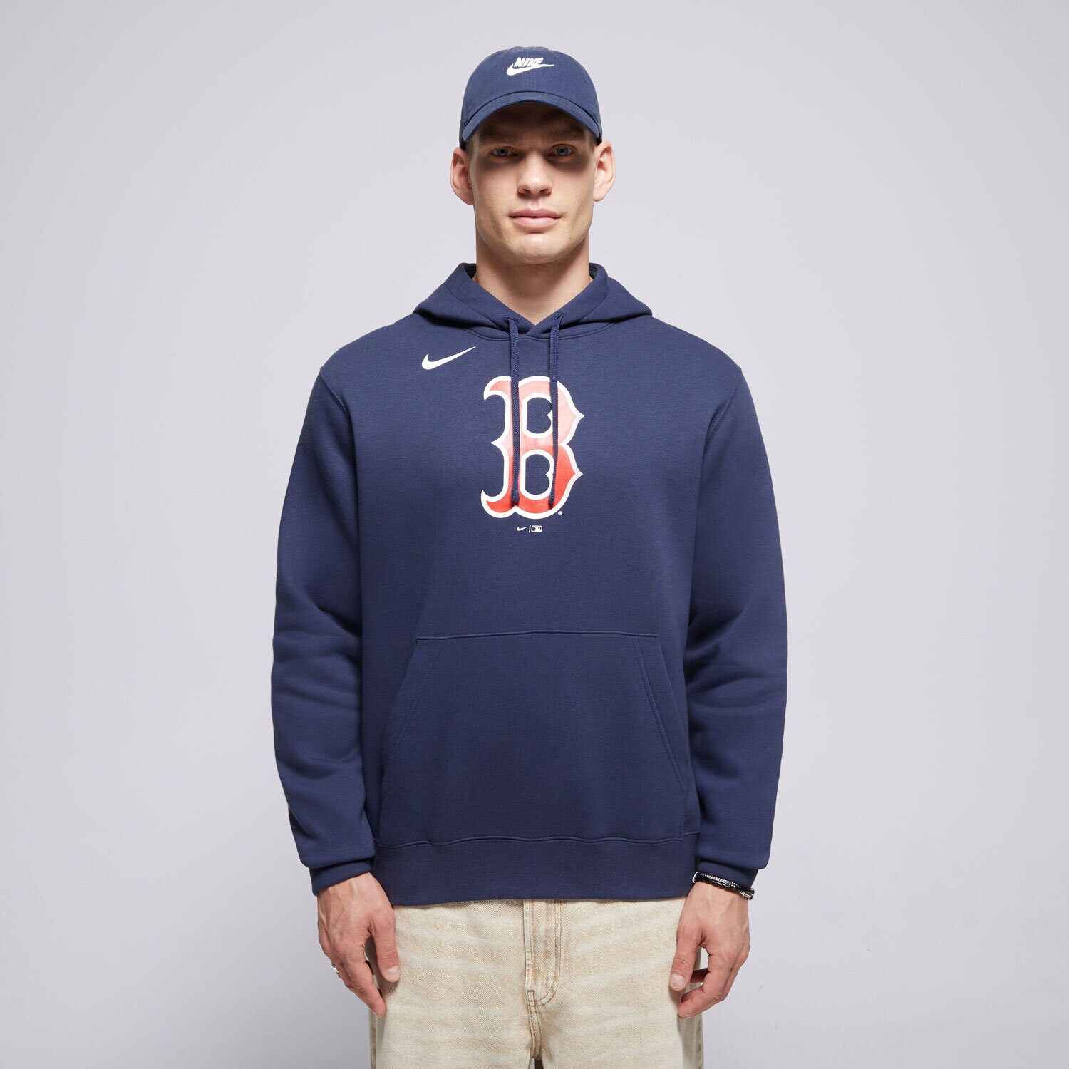 Herren NIKE HOODIE MLB LOGO CLUB FLEECE HOOD BOSTON RED SOX NKDK-44B-BQ-CKX Dunkelblau