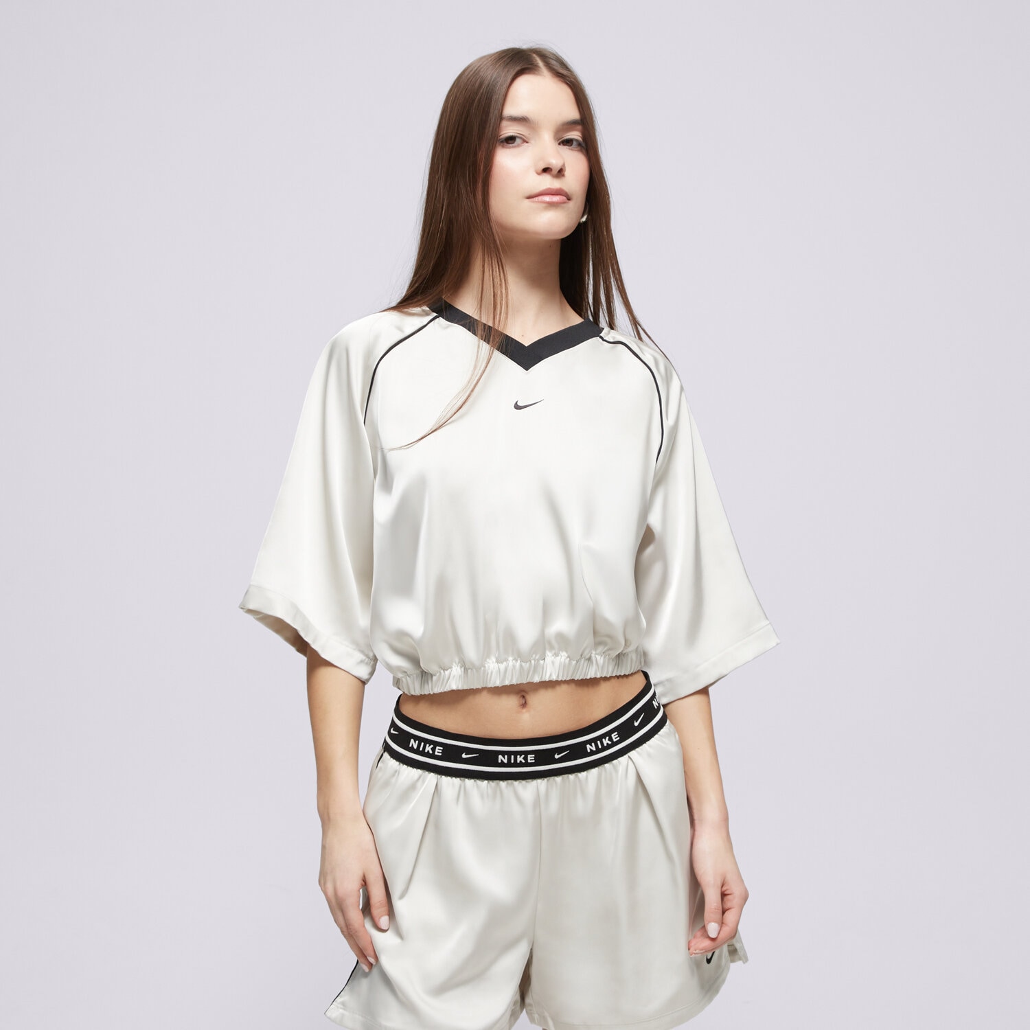 Damen T-Shirt NIKE T-SHIRT W NSW OFFLN WVN STN SS TOP IH1330-072 creme