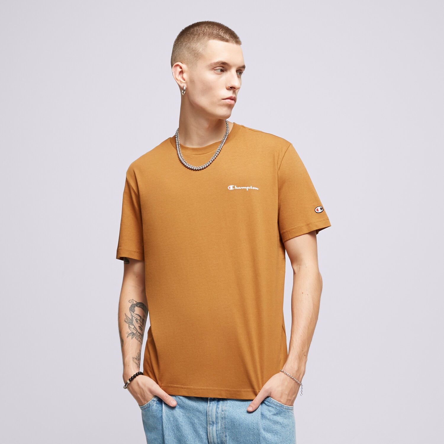 Herren T-Shirt CHAMPION T-SHIRT CREWNECK 219214MS531 senfgelb