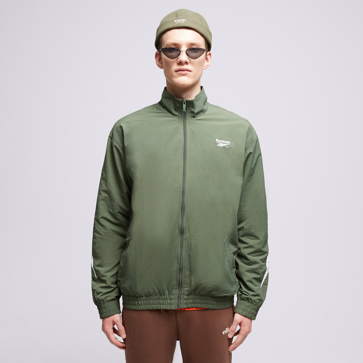 Herren REEBOK SWEATSHIRT MIT REIßVERSCHLUSS   CL VECTOR TRACKTOP 100036154 Khaki