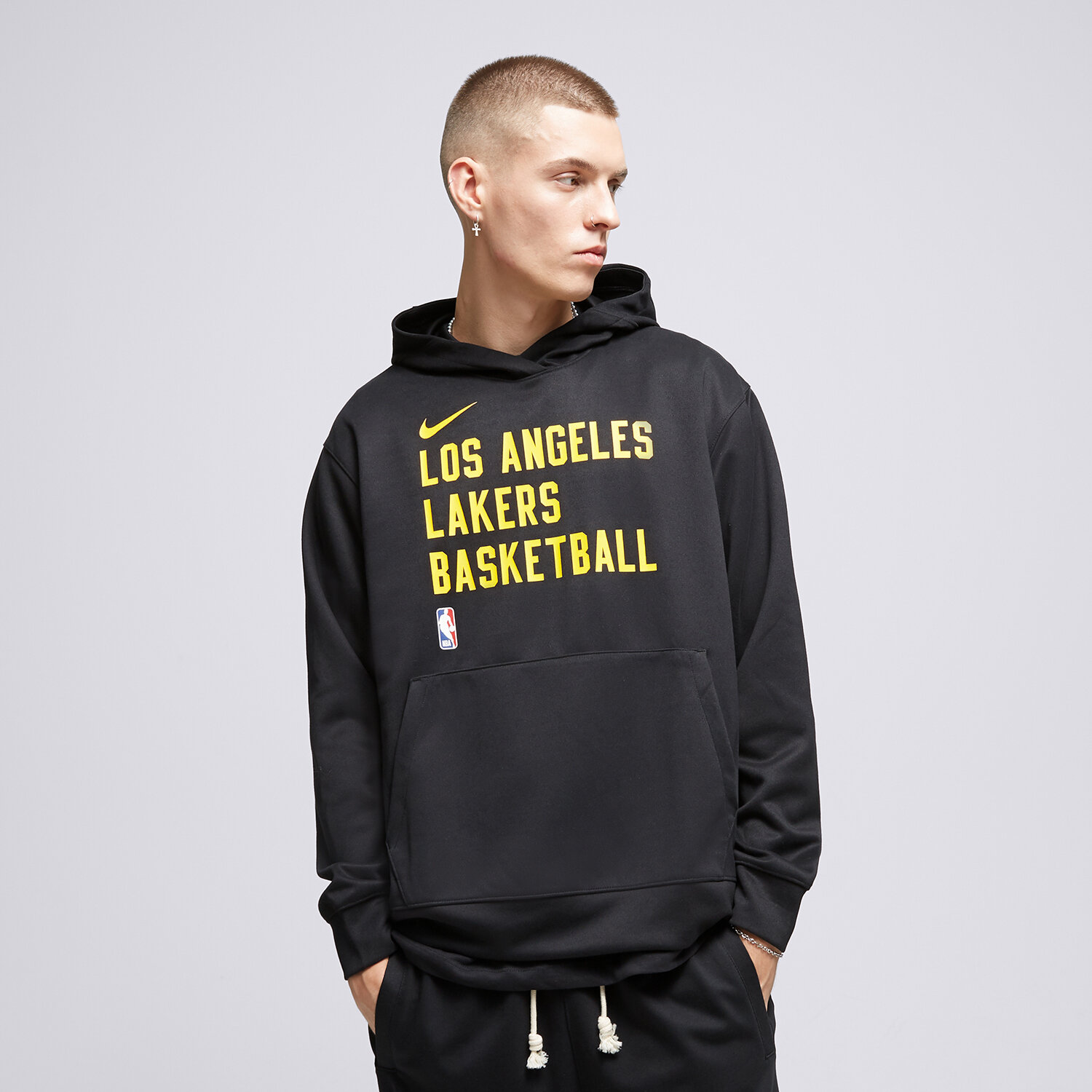Herren NIKE HOODIE LAL MNK DF SPTLIGHT PO HDY NBA DX9661-010 Schwarz