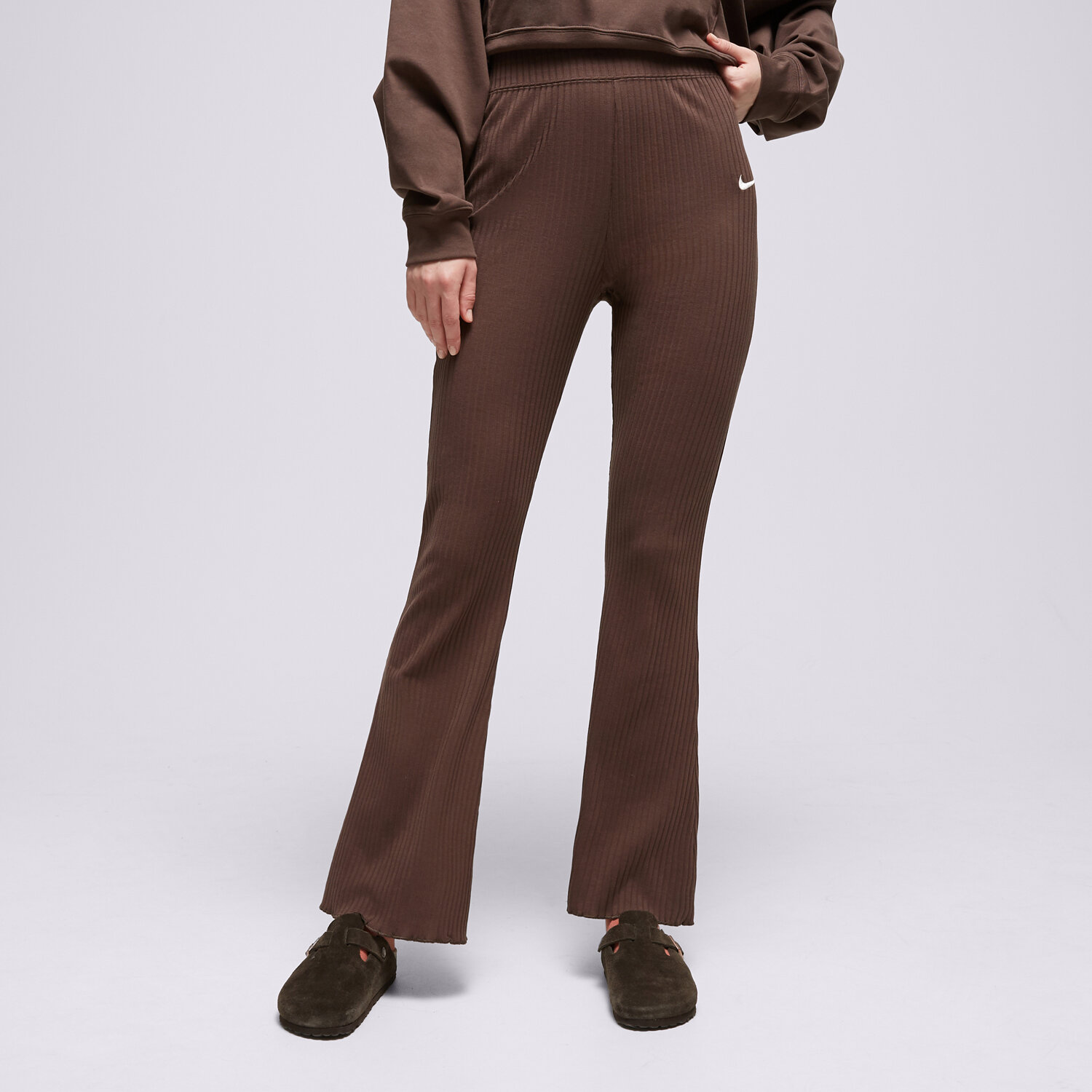 Damen Hosen NIKE HOSE W NSW RIB JRSY DV7868-237 Braun