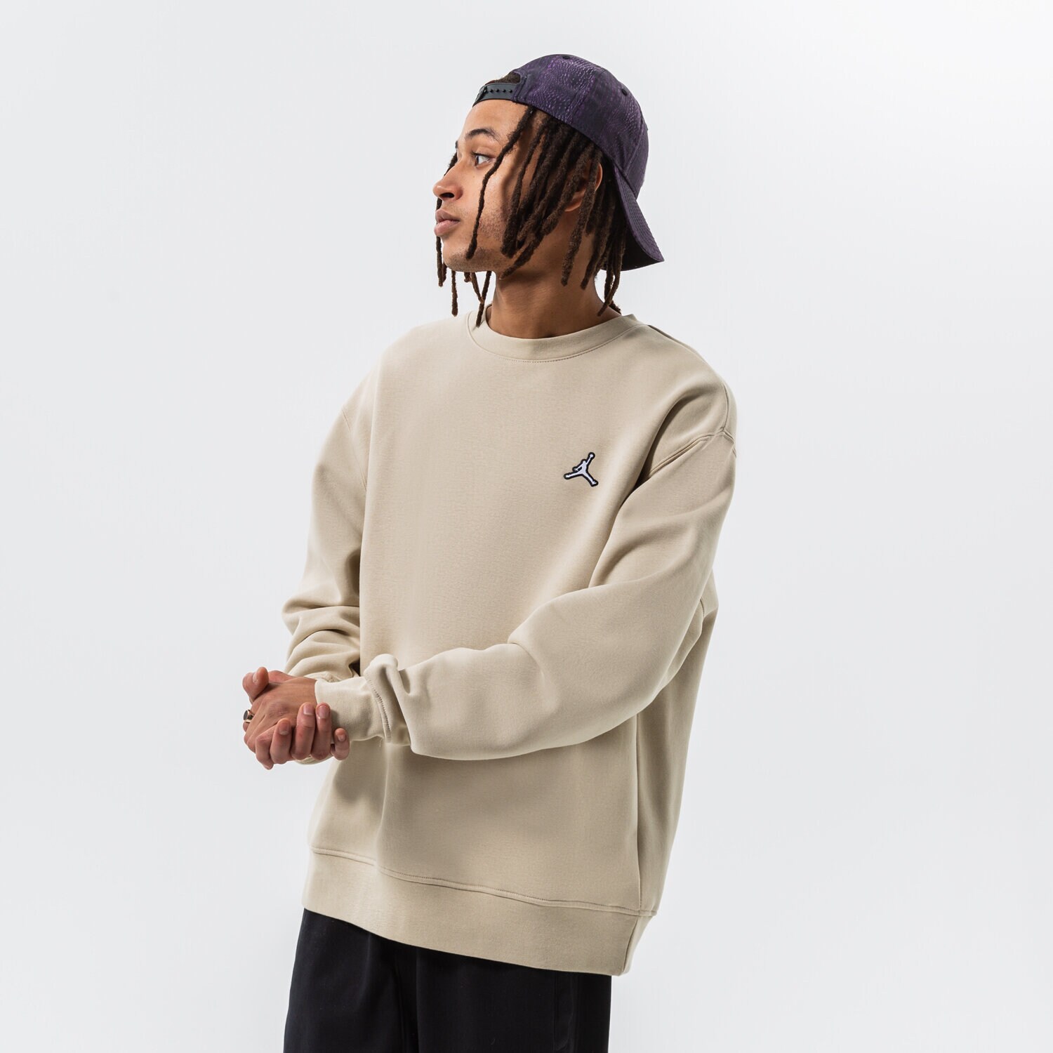 Herren JORDAN SWEATSHIRT M J ESSENTIAL FLEECE CREW DQ7520-206 Beige