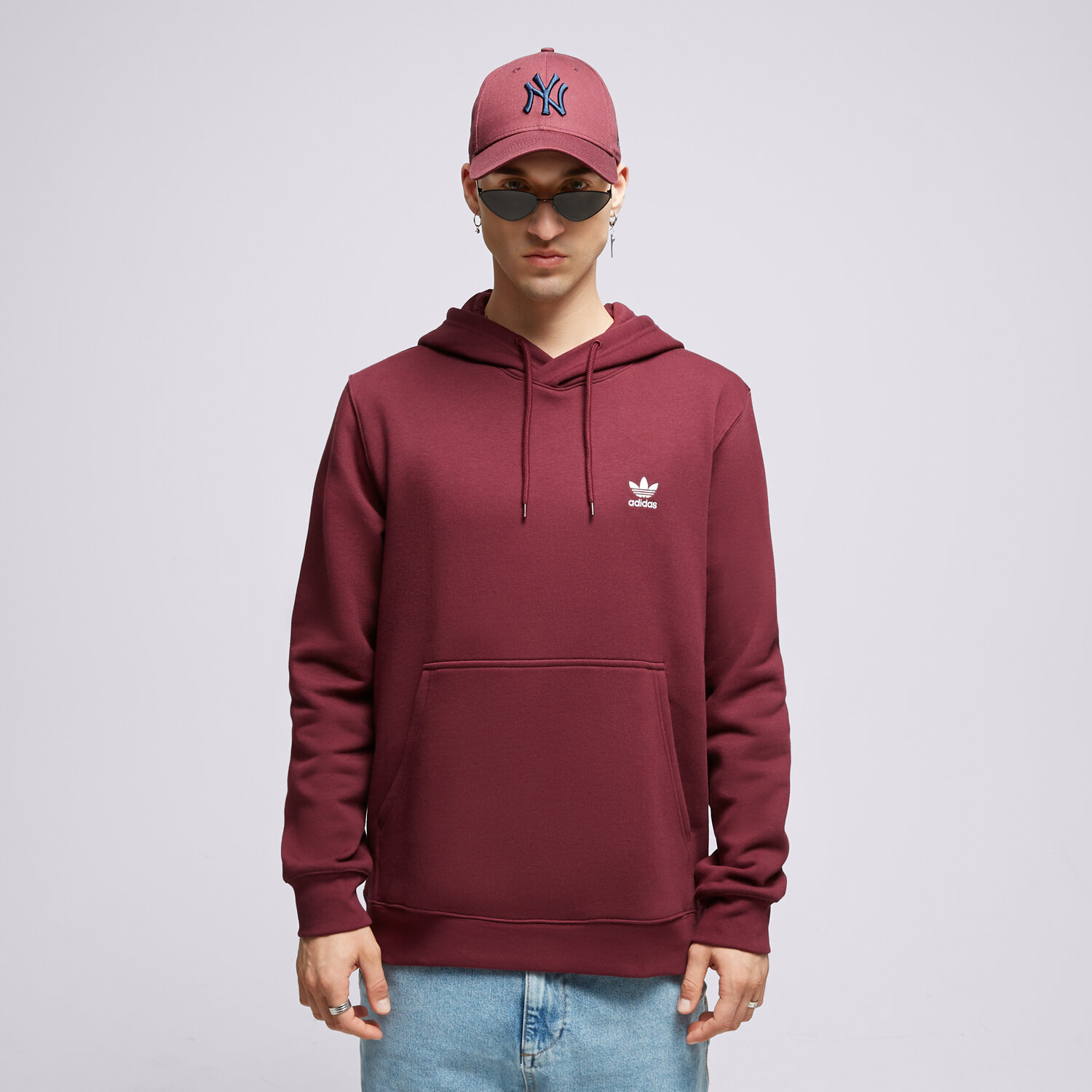 Herren ADIDAS HOODIE ESSENTIAL HOODY II5792 Dunkelrot