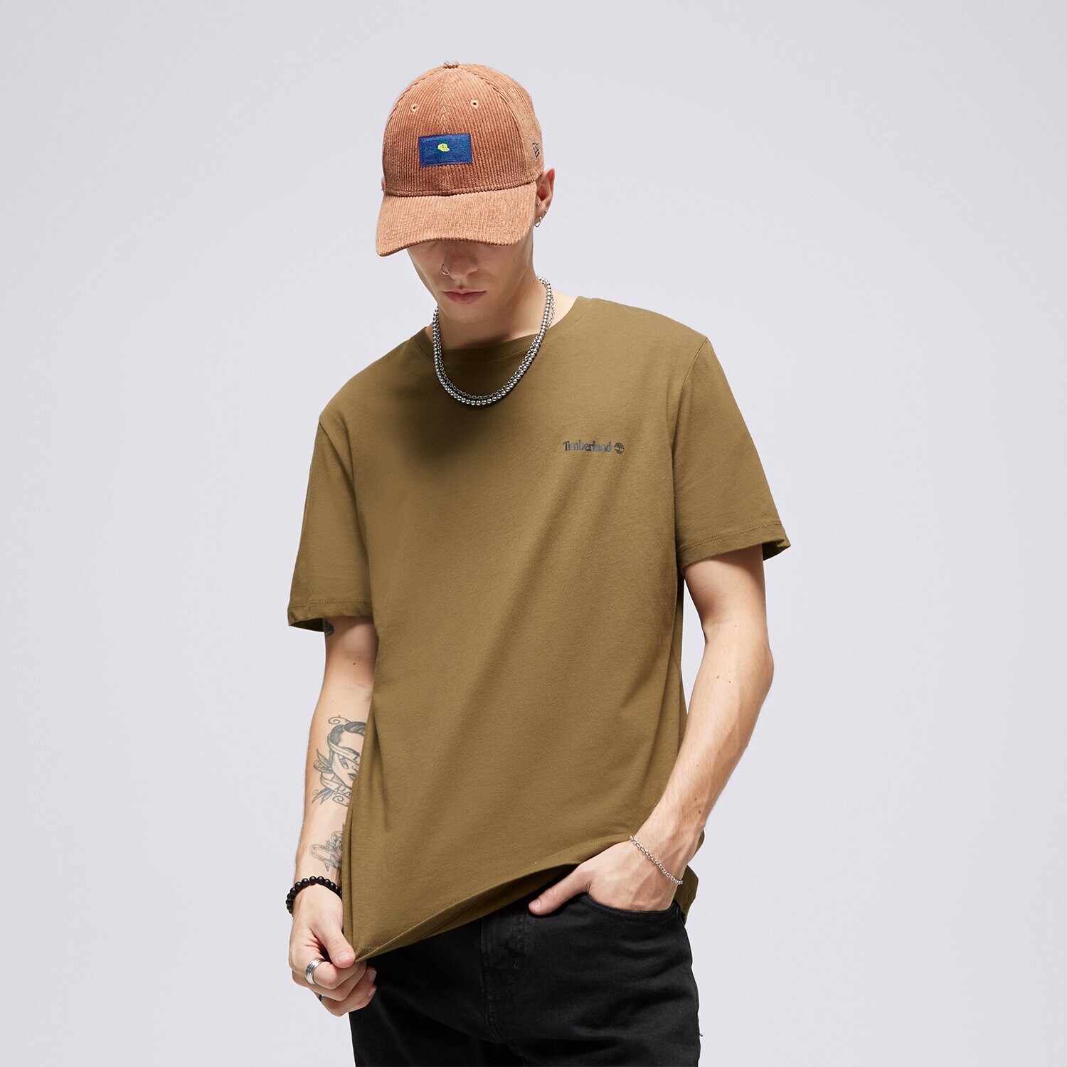 Herren T-Shirt TIMBERLAND T-SHIRT SMALL LOGO PRINT LOGO TEE TB0A5PGZ3021 Khaki