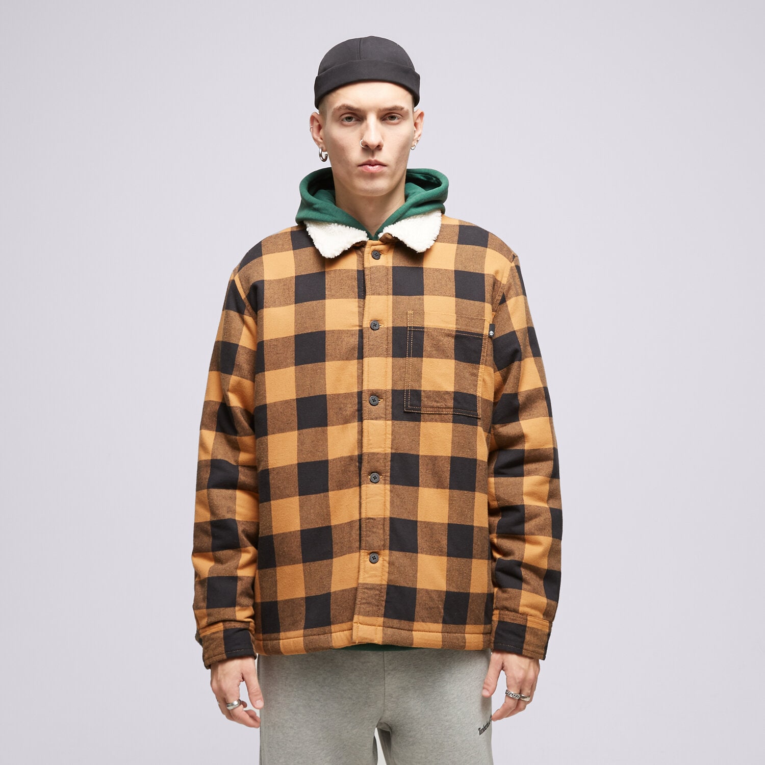 Herren Winterjacke TIMBERLAND JACKE BUFFALO PLAID SHERPA LINED TB0A6FWNP501 senfgelb