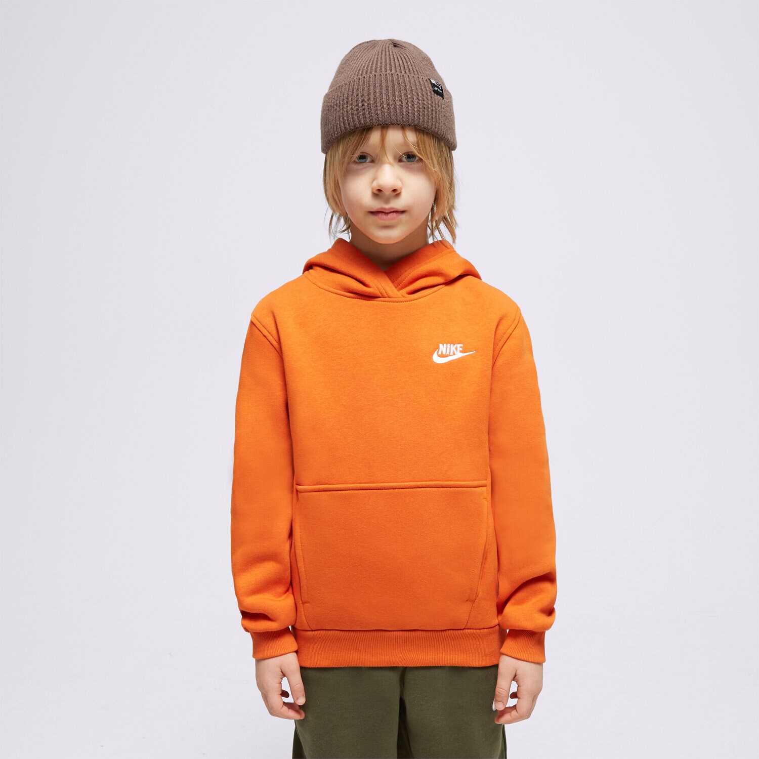 Kinder NIKE HOODIE K NSW CLUB FLC HDY LBR BOY FD3000-893 Orange