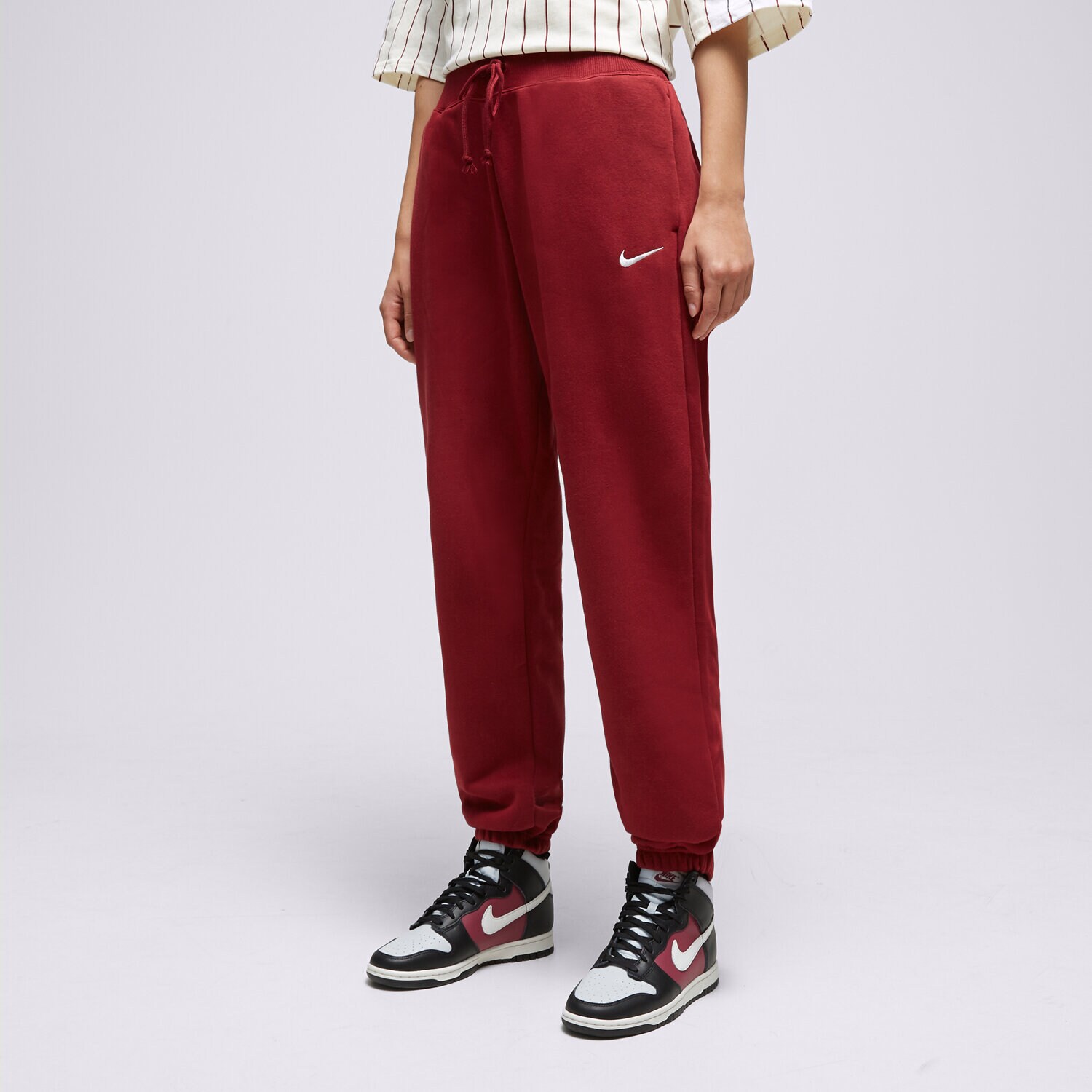 Damen Hosen NIKE HOSE W NSW PHNX FLC HR OS PANT DQ5887-677 Dunkelrot