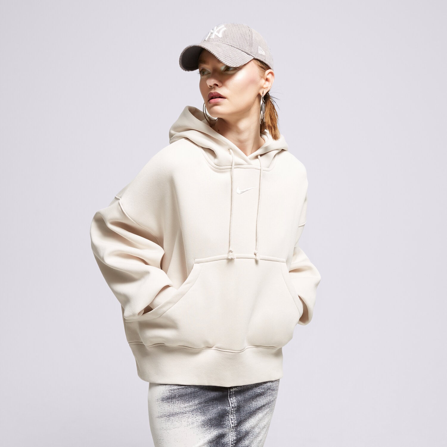 Damen NIKE HOODIE W NSW PHNX FLC OOS PO  DQ5858-104 Weiß