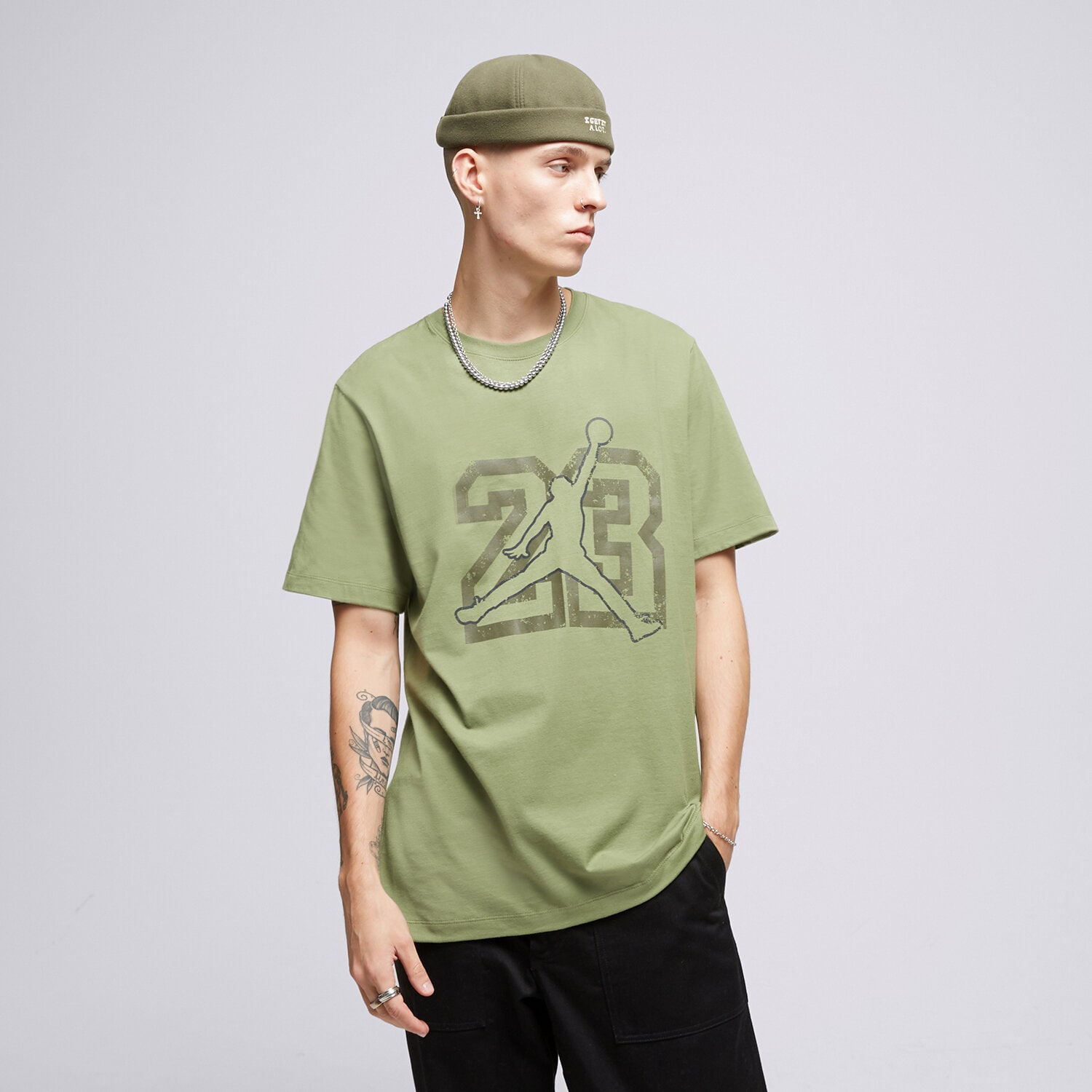 JORDAN T SHIRT M J FLT ESS JM SS CREW Khaki FB7394 340 Sizeer