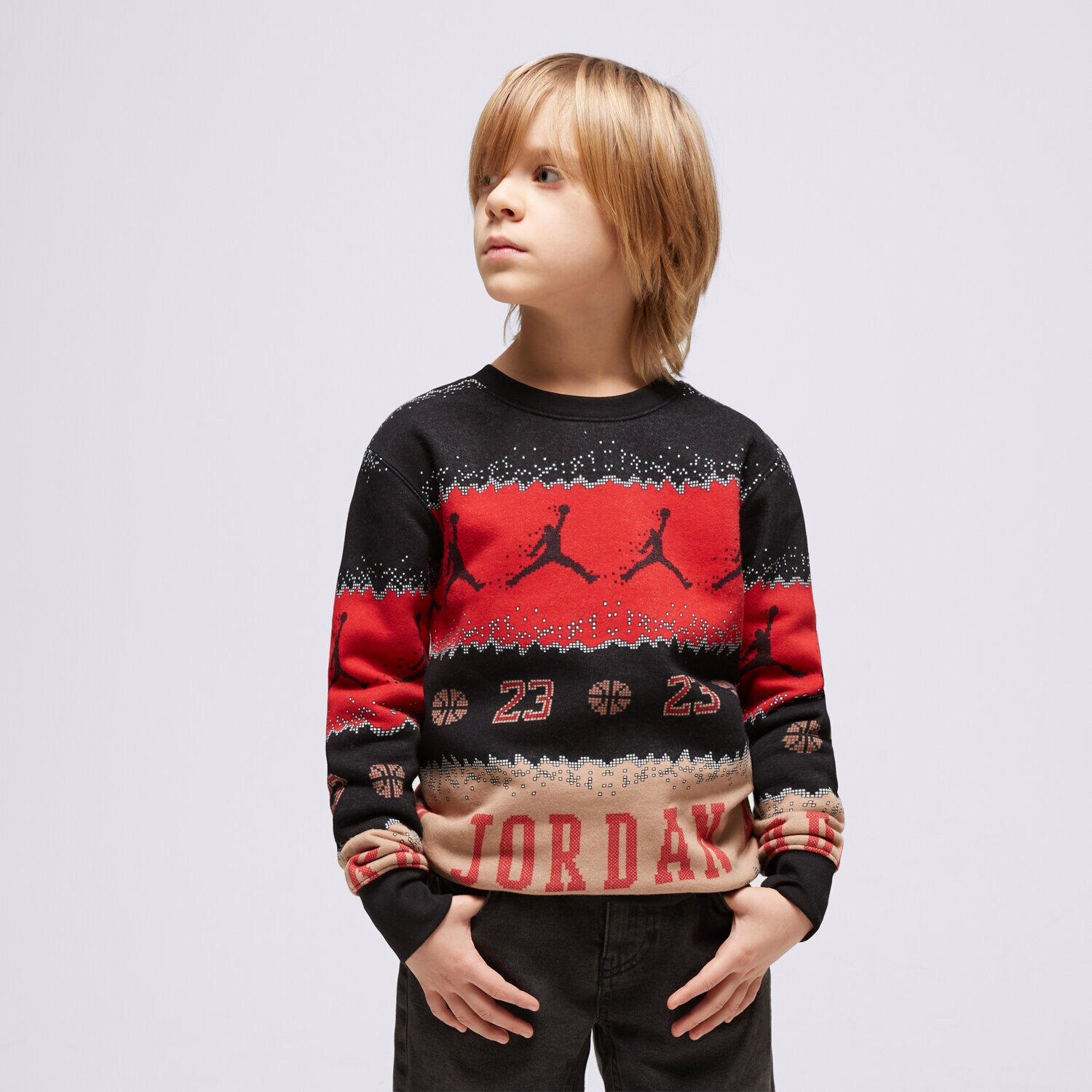 Kinder JORDAN SWEATSHIRT MJ HOLIDAY FLC CREW BOY 95C724-023 Multicolor