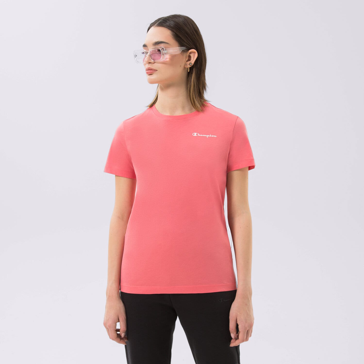 Damen T-Shirt CHAMPION T-SHIRT CREWNECK T-SHIRT 115426PS171 Rosa