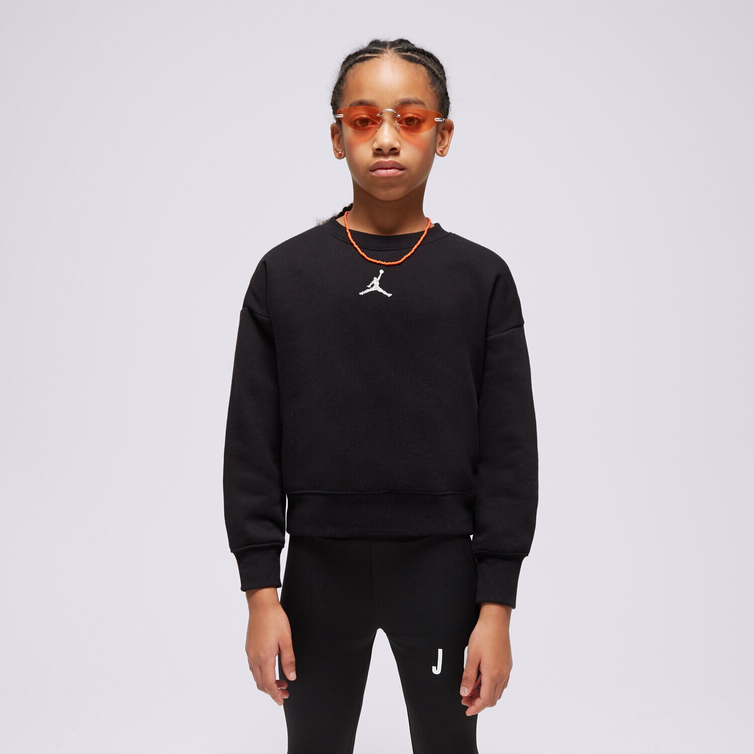 Kinder JORDAN SWEATSHIRT JUMPMAN ICON PLAY CREW GIRL 45C387-GAY Schwarz