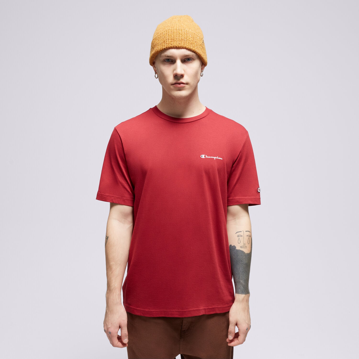 Herren T-Shirt CHAMPION T-SHIRT CREWNECK 219214RS508 Dunkelrot