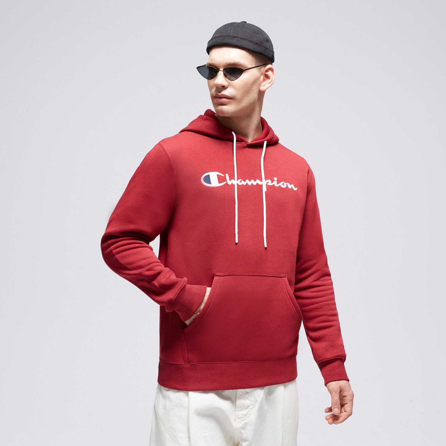 Herren CHAMPION HOODIE HOODED SWEATSHIRT 219203RS508 Dunkelrot