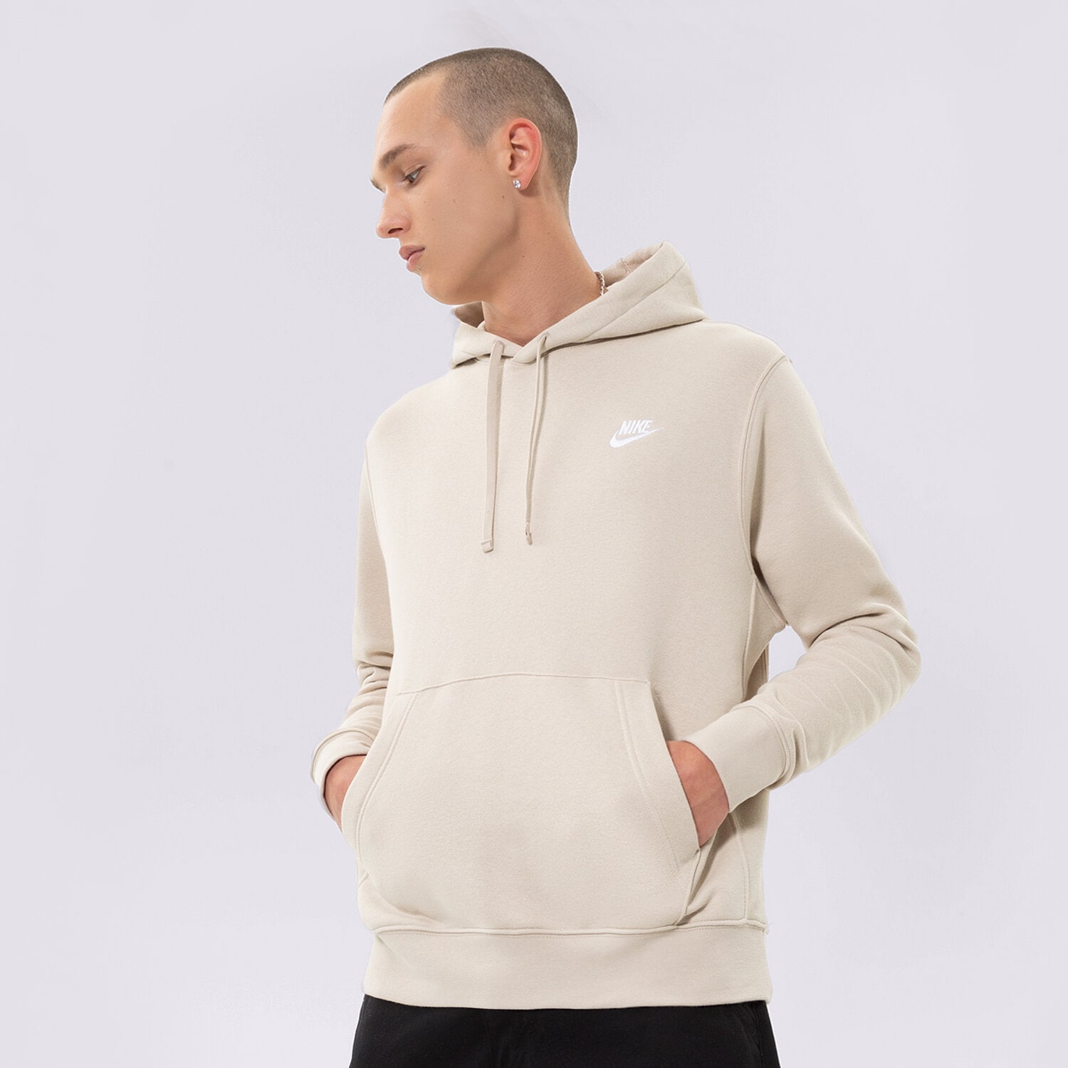Herren NIKE HOODIE SPORTSWEAR CLUB FLEECE BV2654-206 Beige